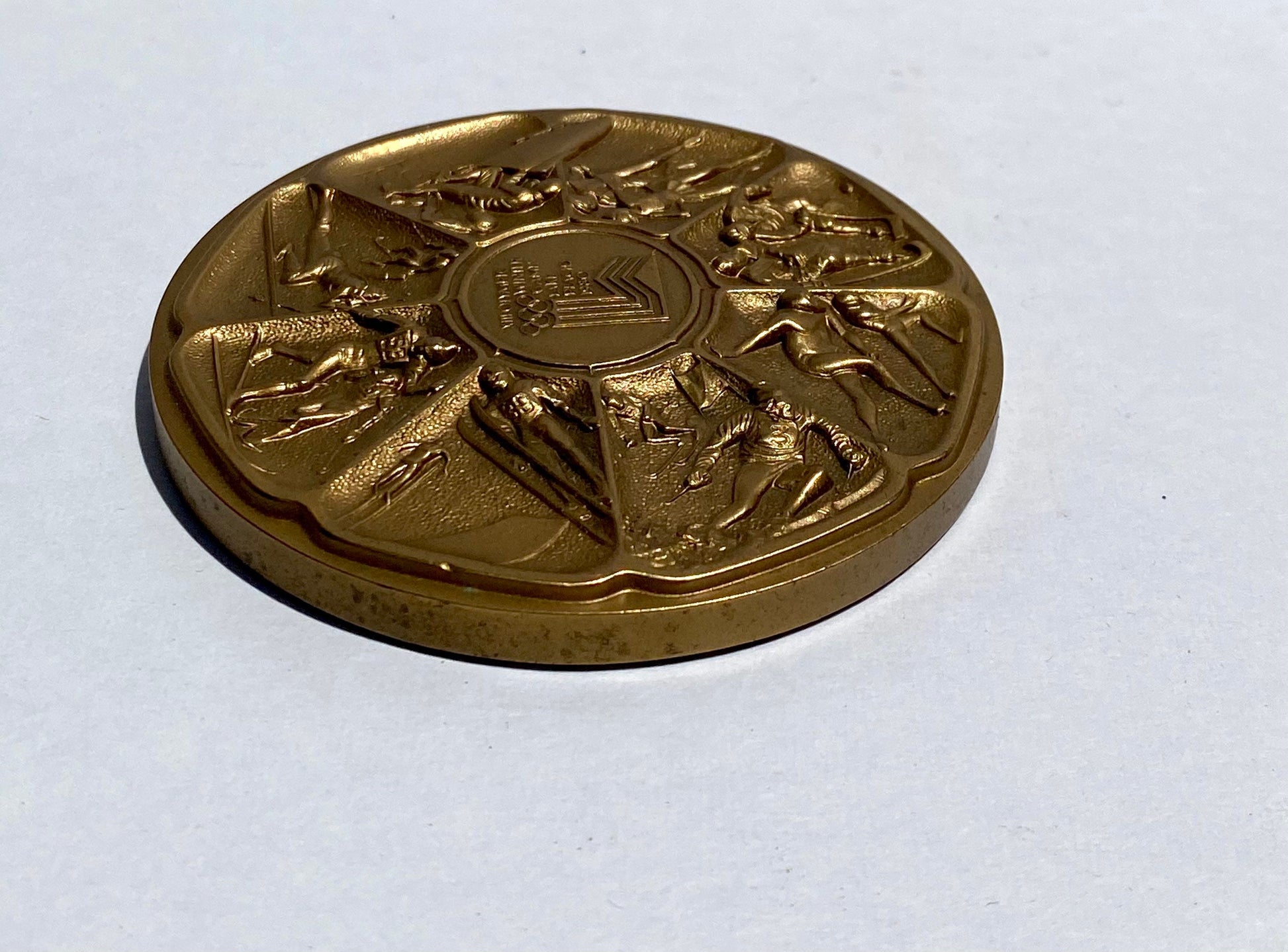 1980 XIII Winter Olympic Games Lake Placid, New York Bronze Art Medal