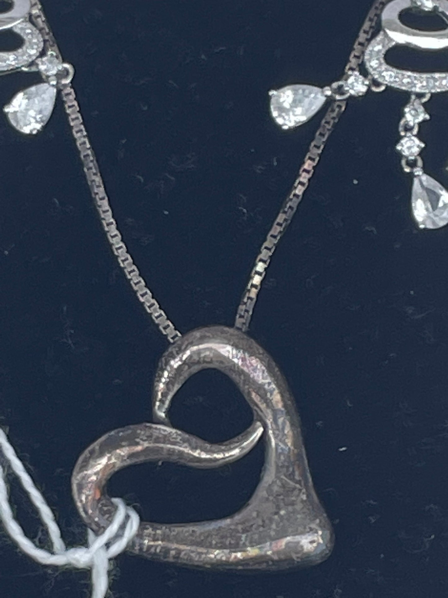 Vintage Sterling Silver Heart Necklace