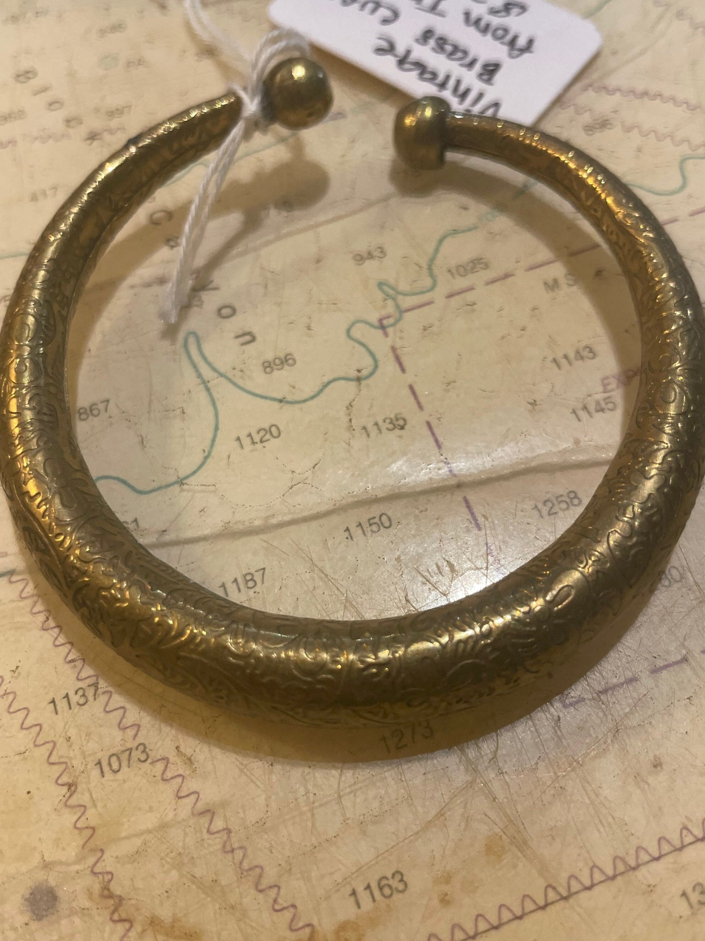 Vintage Brass Cuff From India