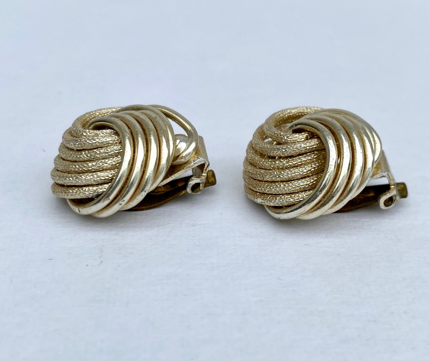 Vintage Gold Tone Spiral Earrings