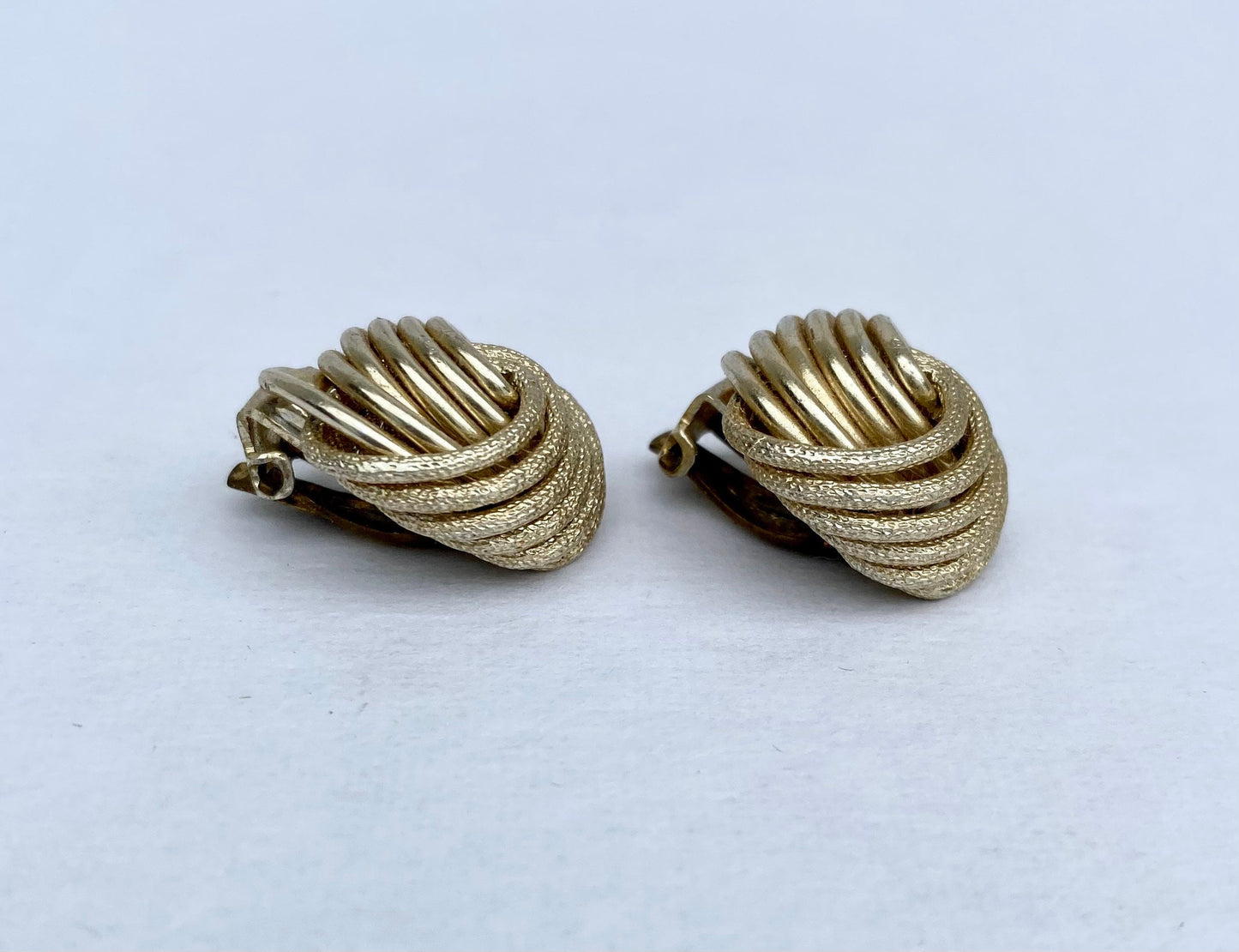 Vintage Gold Tone Spiral Earrings