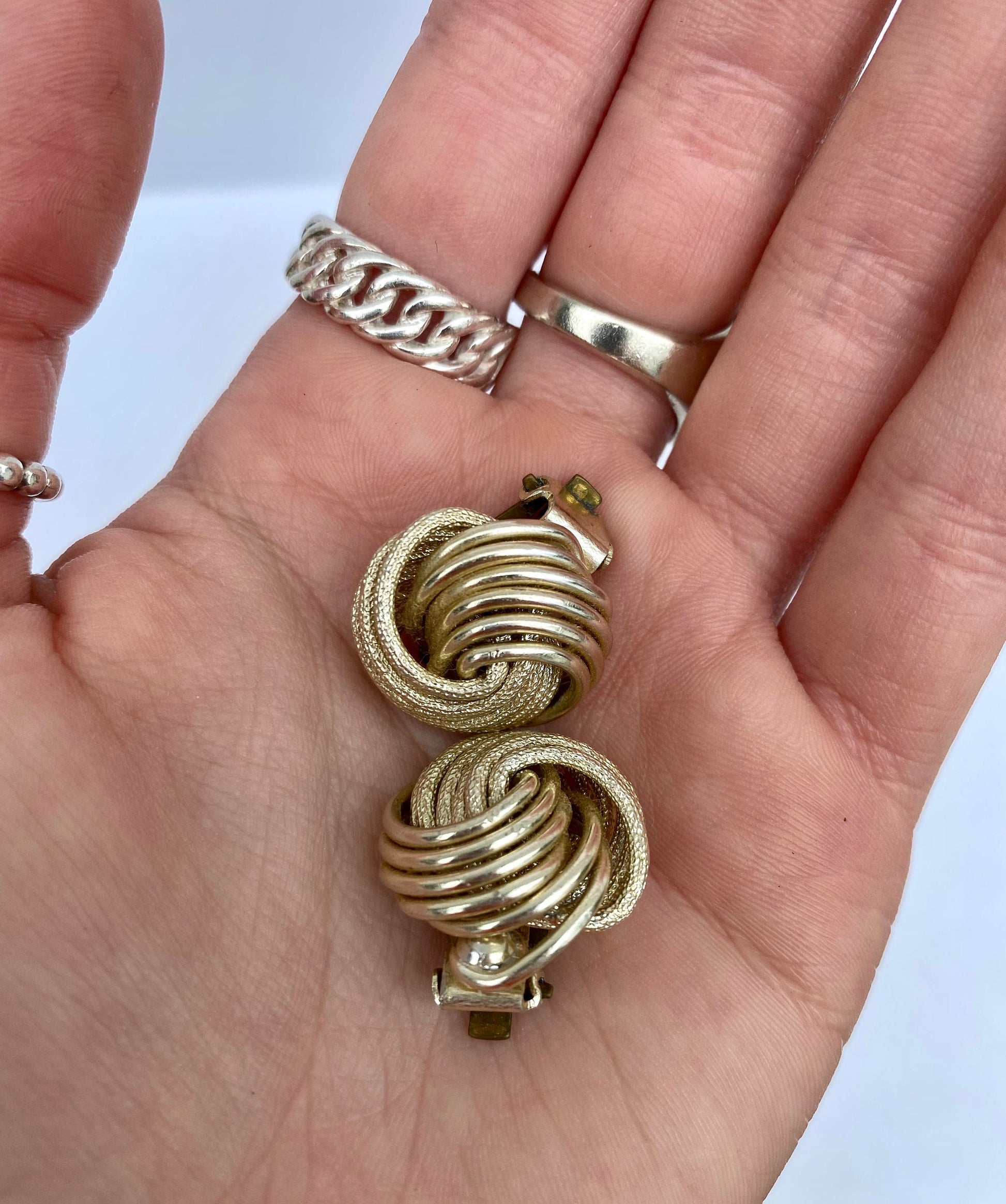 Vintage Gold Tone Spiral Earrings