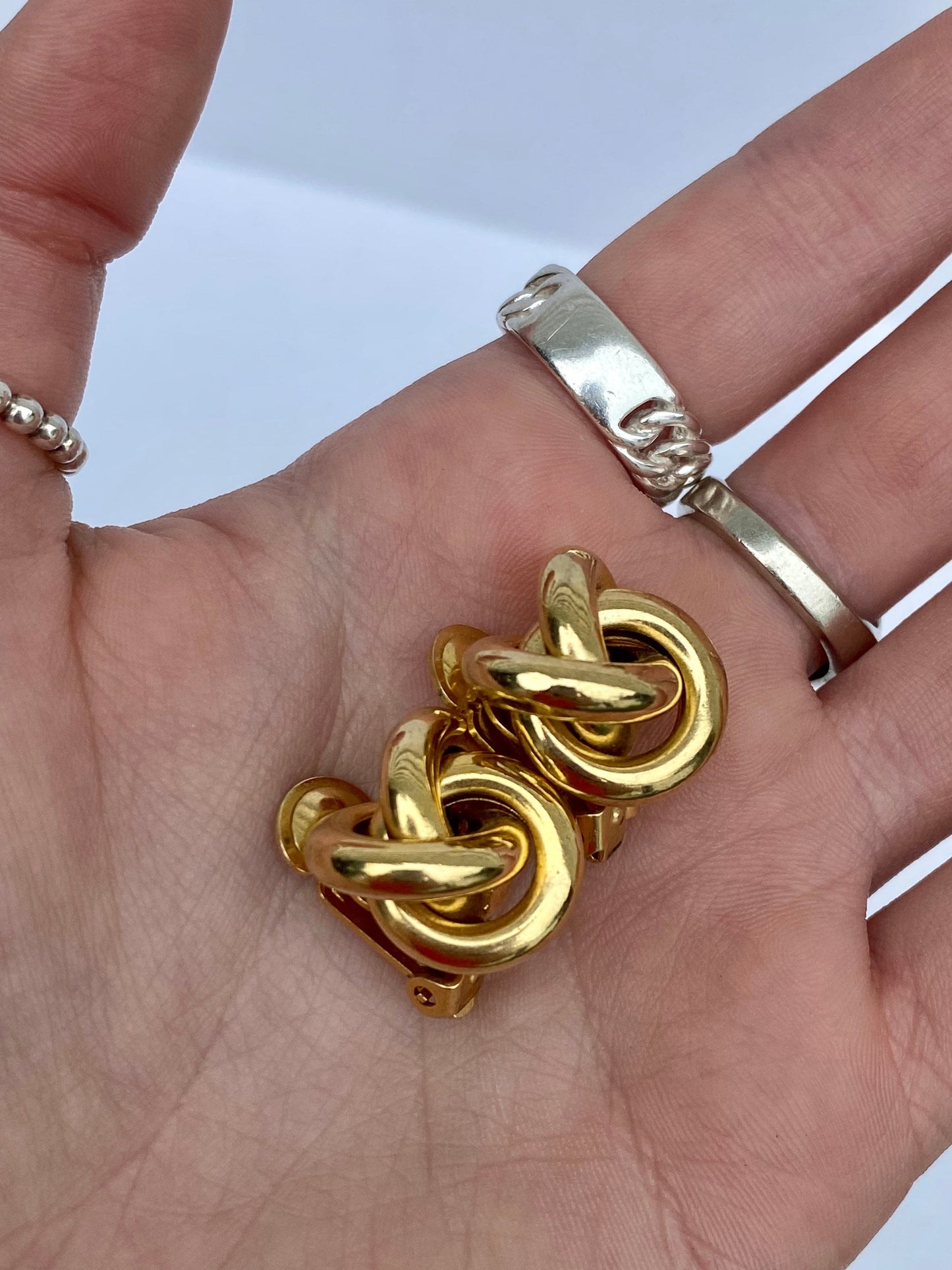 Vintage Gold Tone Knot Earrings