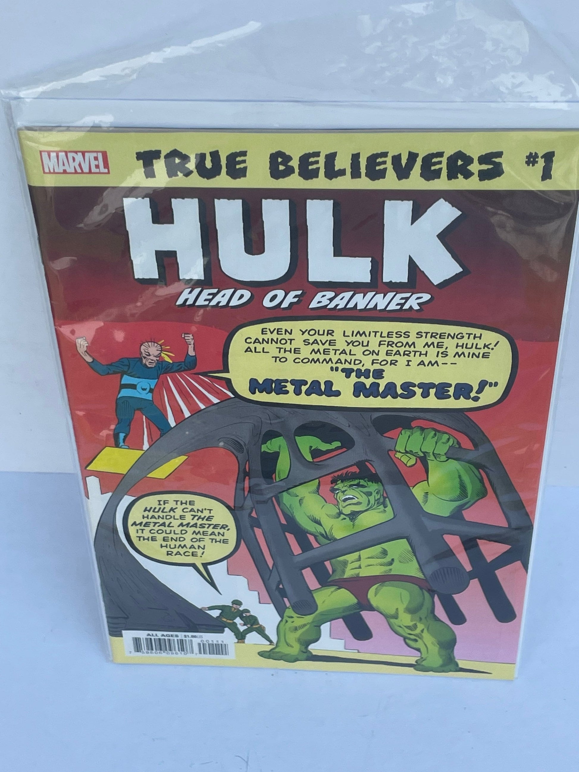 Hulk: Head of Banner Comic Book, Marvel Comics Collector's Item, Superhero Graphic Novel, Stan Lee Tribute