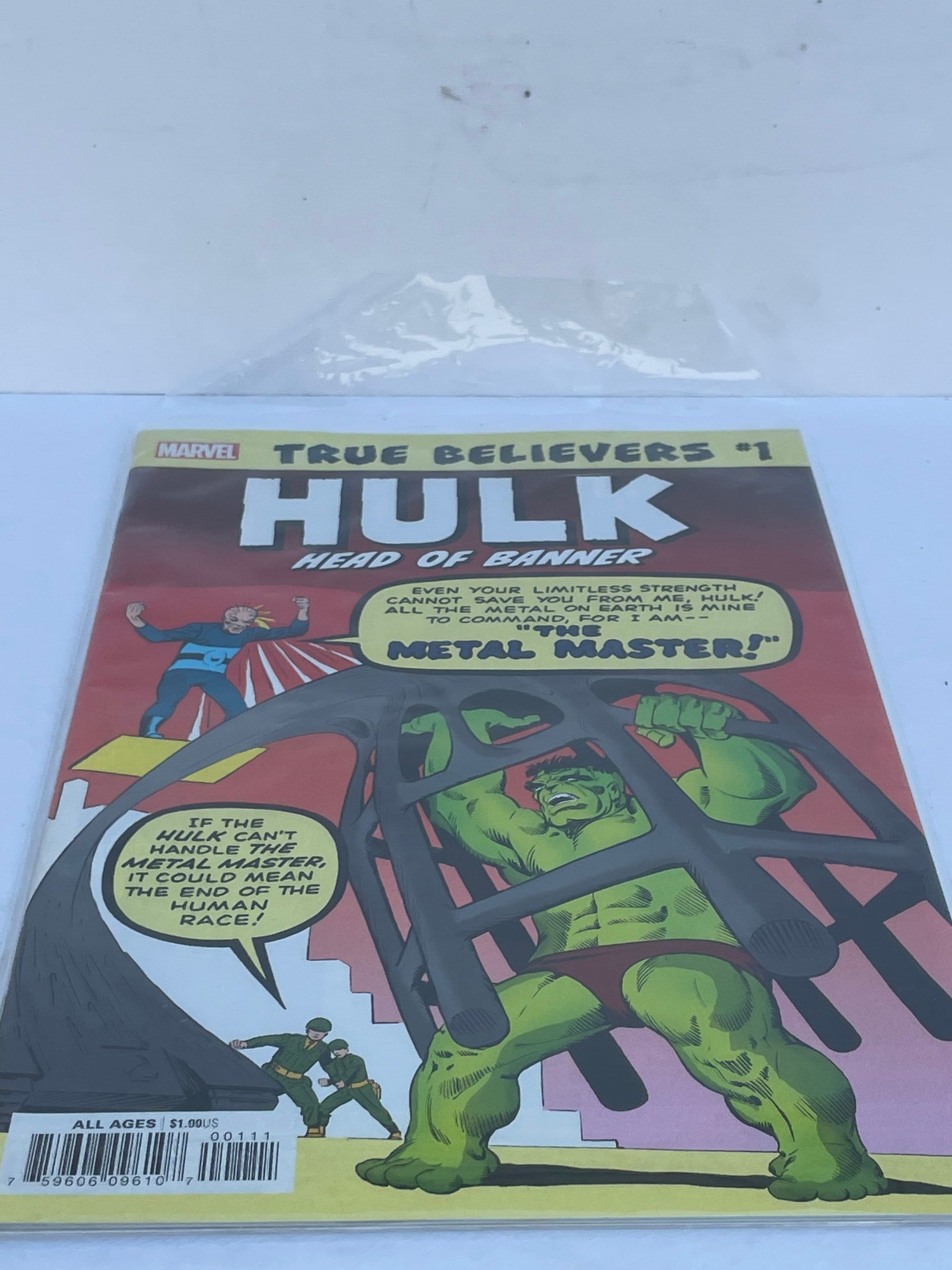 Hulk: Head of Banner Comic Book, Marvel Comics Collector's Item, Superhero Graphic Novel, Stan Lee Tribute