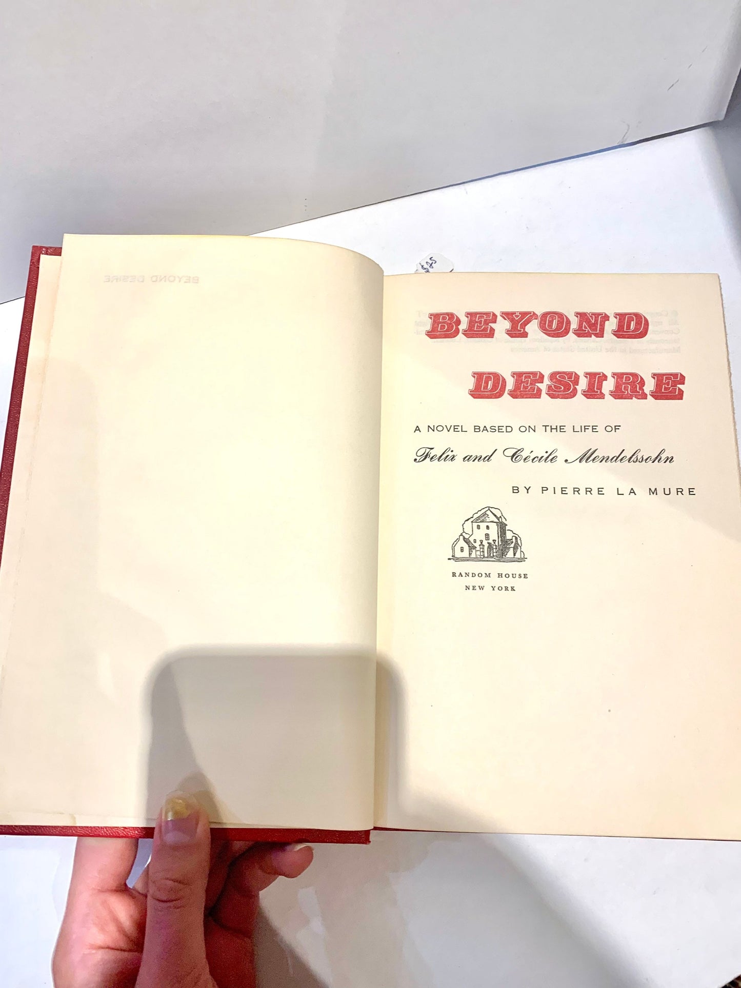 Vintage Beyond Desire First Edition Hardcover Book (1955)