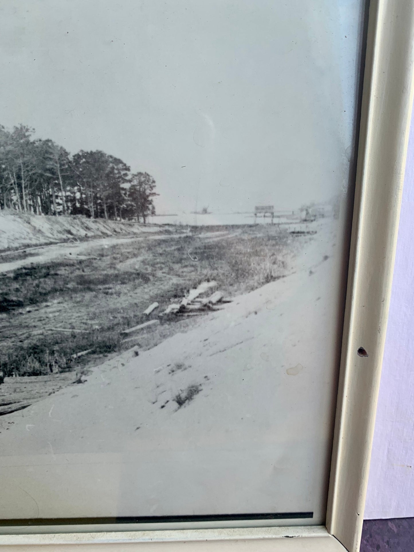 Vintage Black & White Photograph of a Construction Site