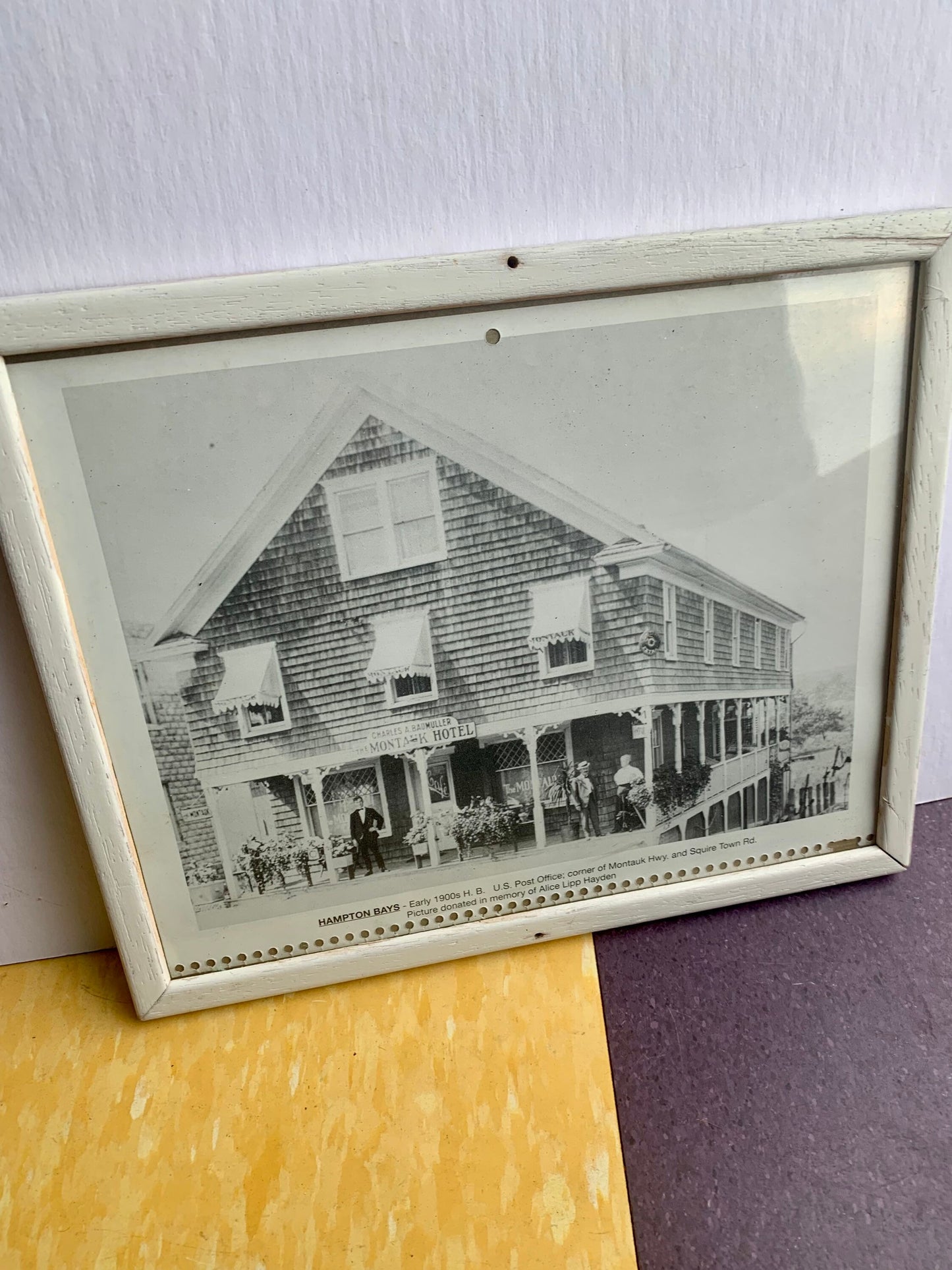 Vintage Black & White Photograph of Hampton Bays: The Montauk Hotel and U.S. Post Office