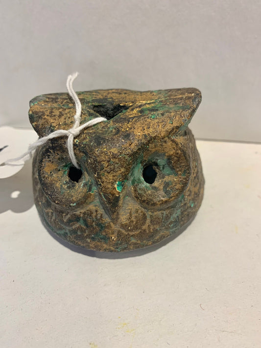 Vintage Bronze Owl Paperweight