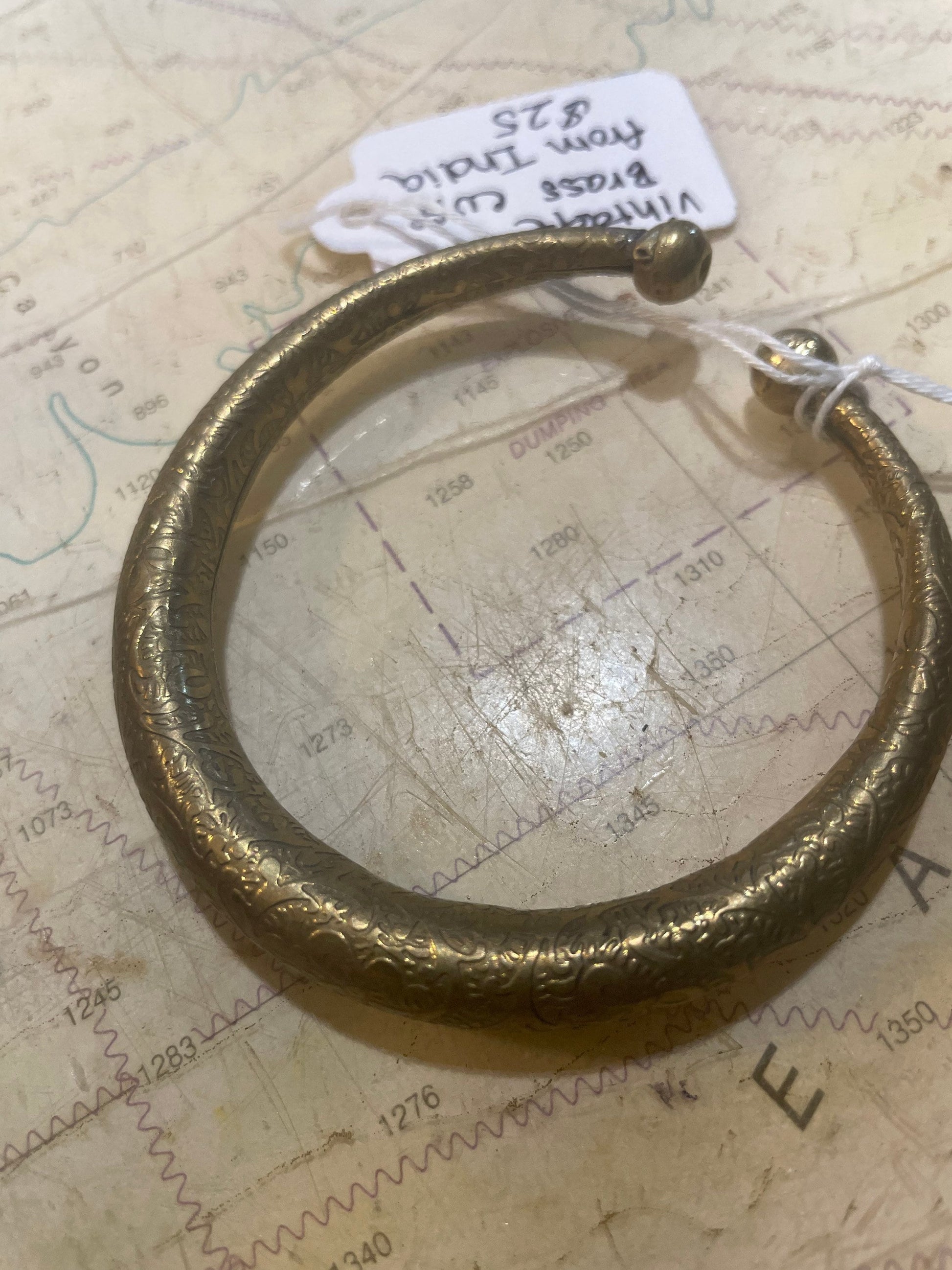 Vintage Brass Cuff From India