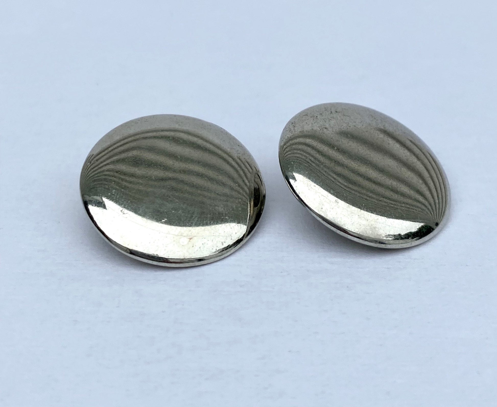 Vintage Simple Silver Tone Circle Earrings