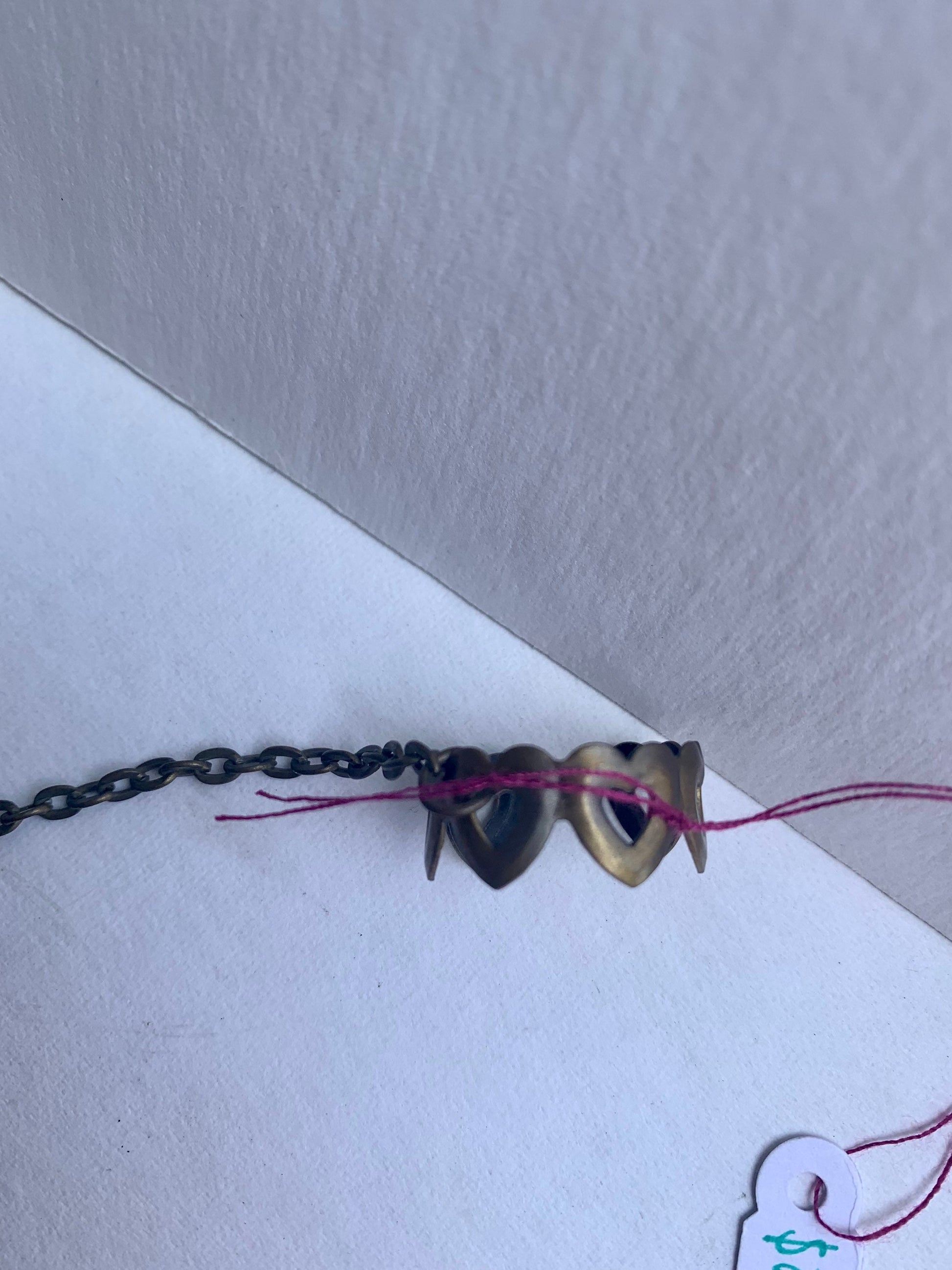 Vintage Connected Bracelet/Ring with Hearts | Fashion