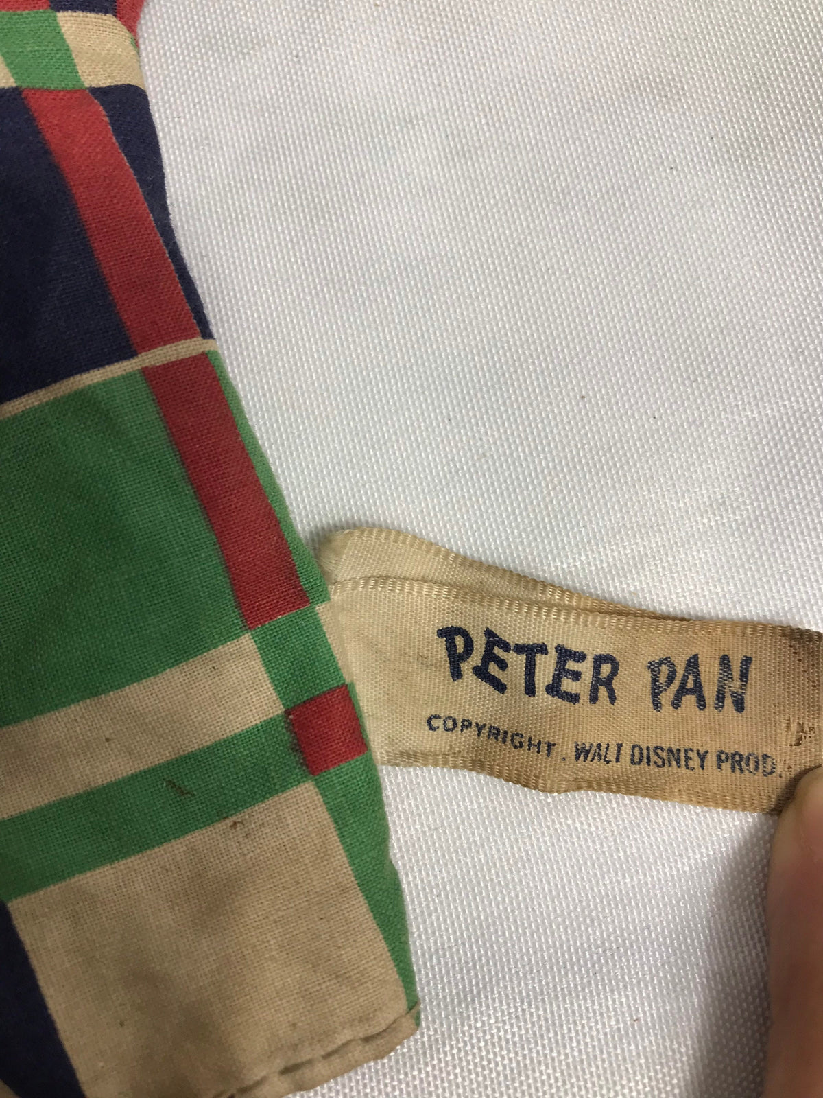 Vintage RARE Peter Pan Head Hand Puppet - Disney MFG Cloth Body Vinyl - Walt Disney Productions