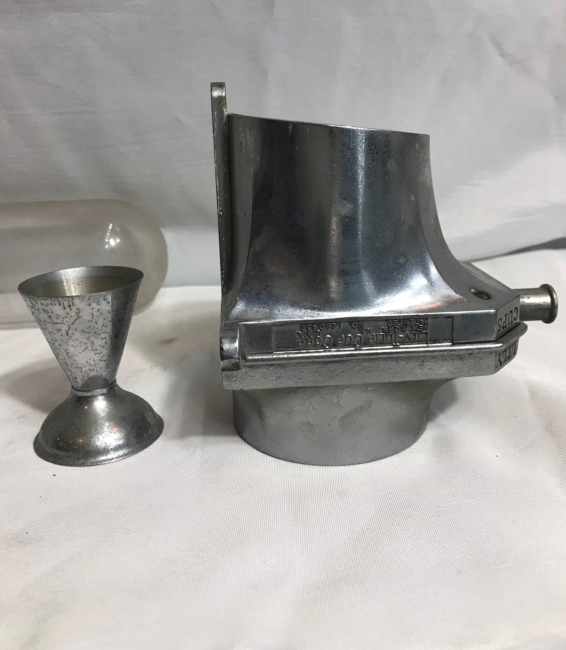 Antique 1930’s Lily Tulip Cup Company | Paper Cup Dispenser | Cold Drink Cups | Glass & Aluminum