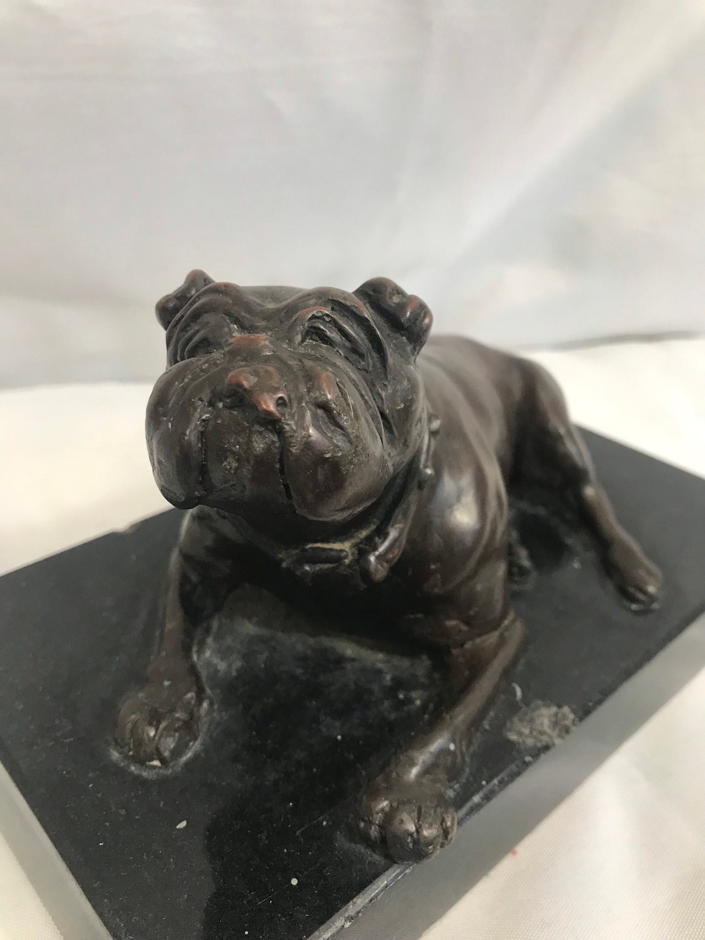 Vintage Bronze Bulldog Figurine | Home and Office Decor