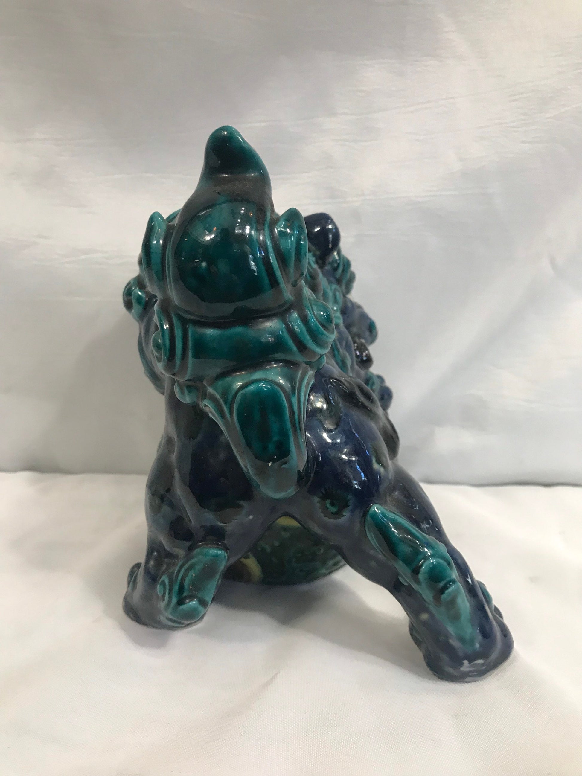 Vintage Chinese Classic Guardian Lion Holding A Ball | Fu Dogs | Foo Lion | Home Decor