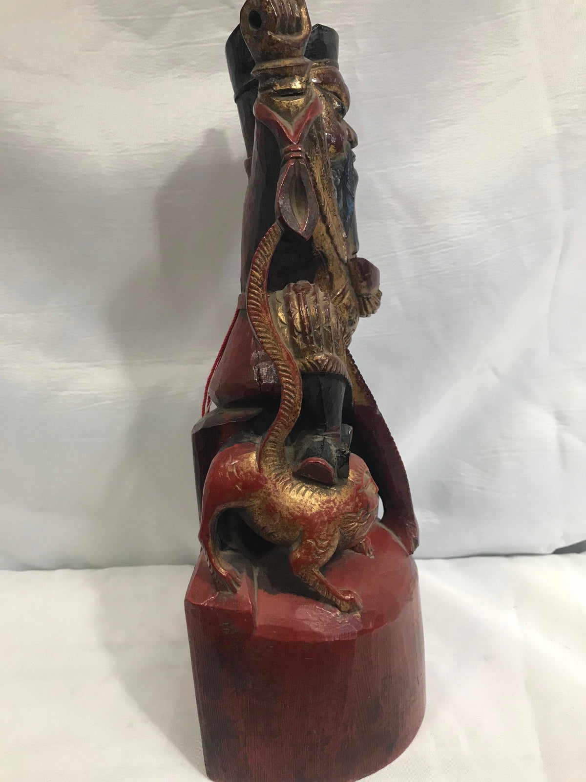 Vintage Wooden Sculpture of A Teak Warlord | Home Decor