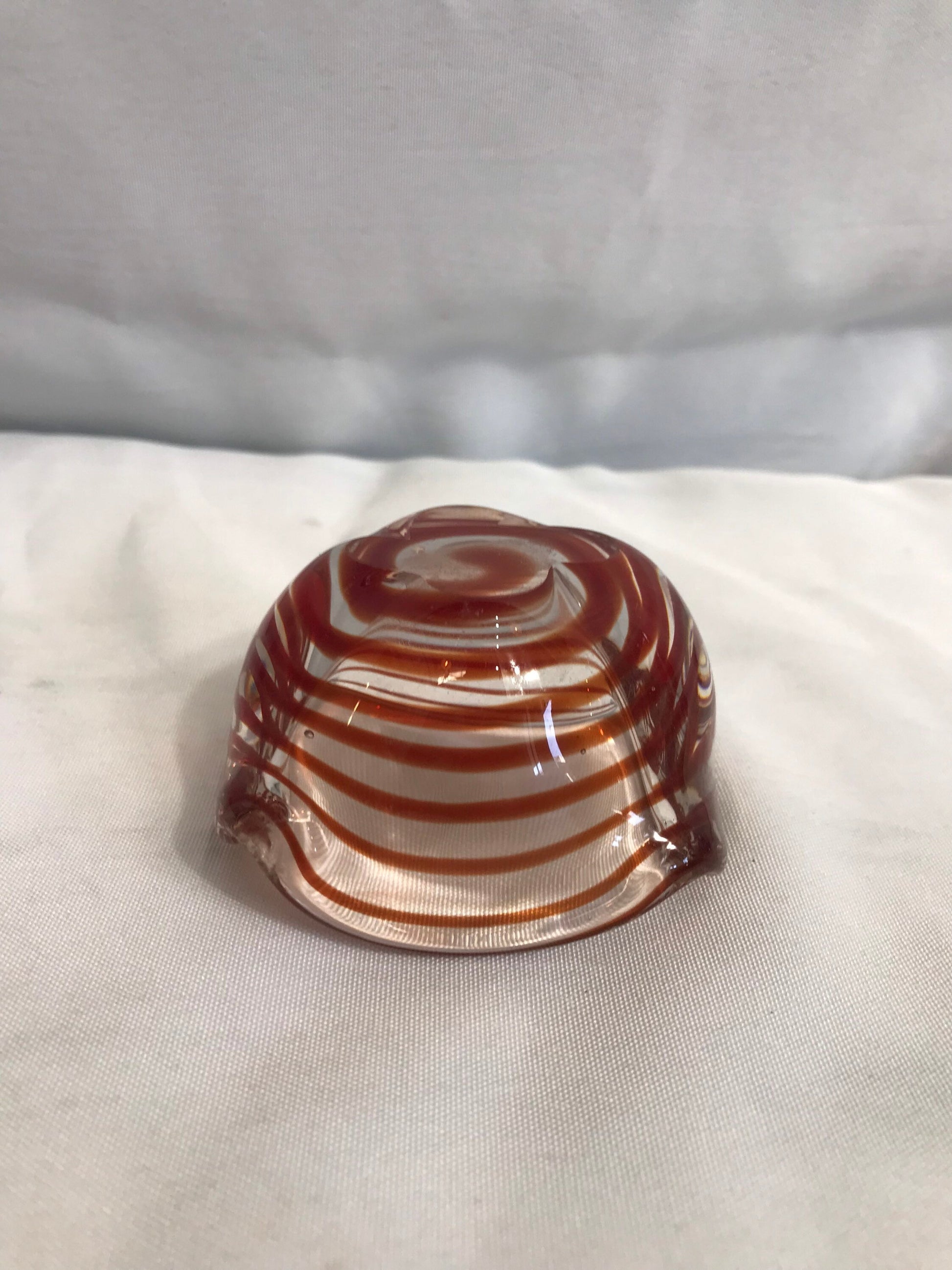 Vintage Auburn Swirl Murano Glass Dish | Home Decor