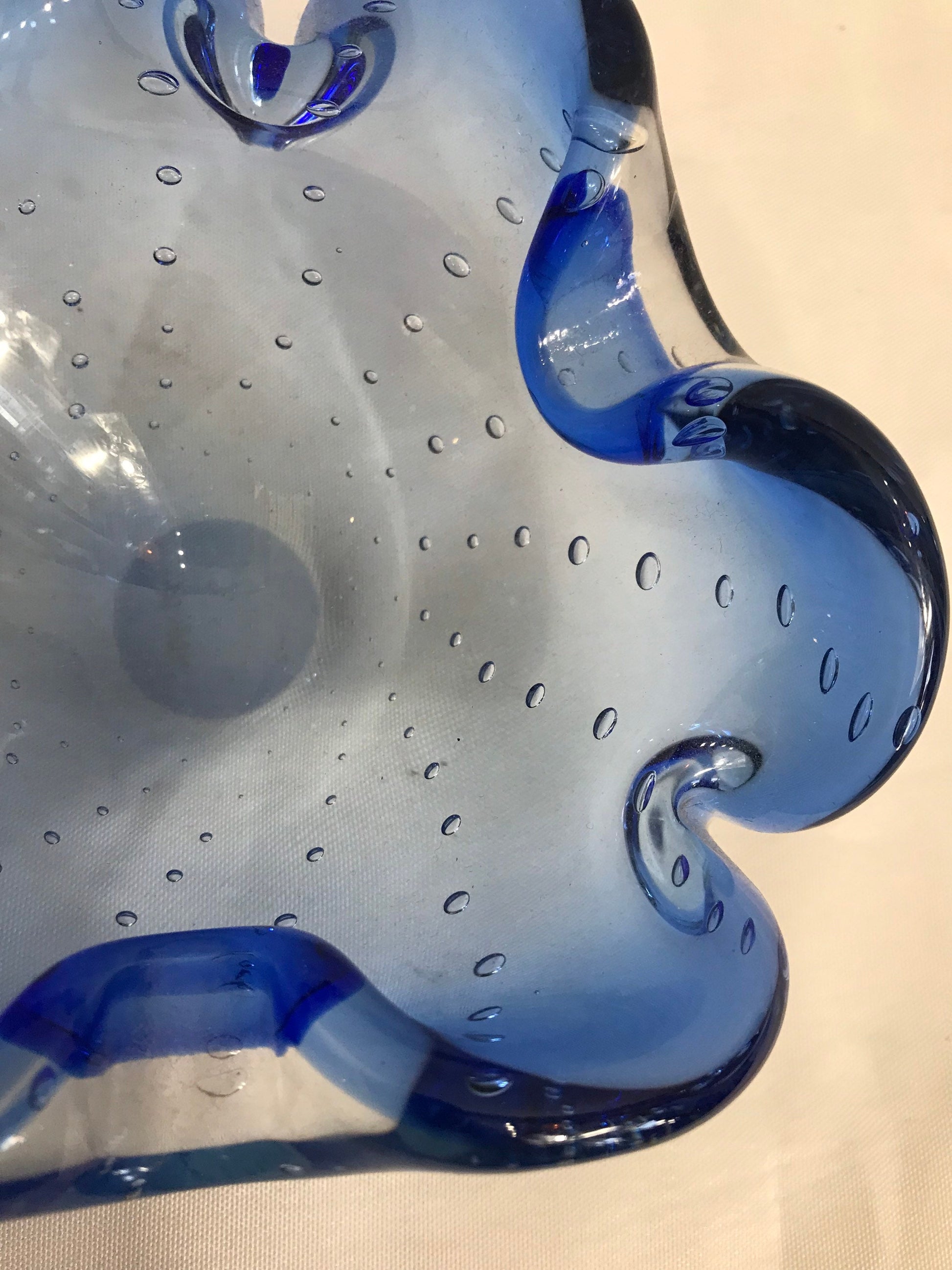 Vintage Clear Blue Murano Glass | Home Decor