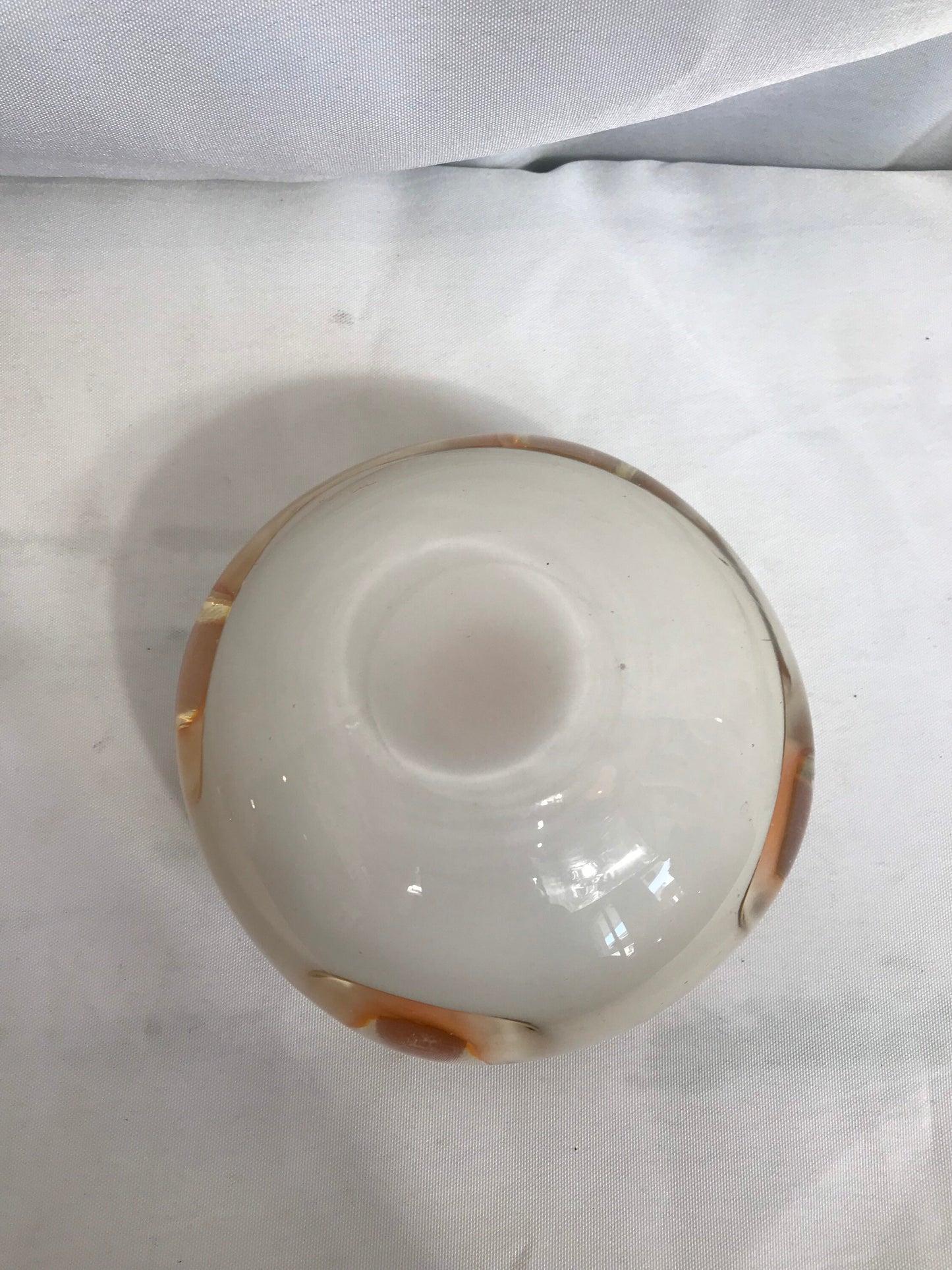 Vintage Orange and White Murano Glass Dish | Home Decor