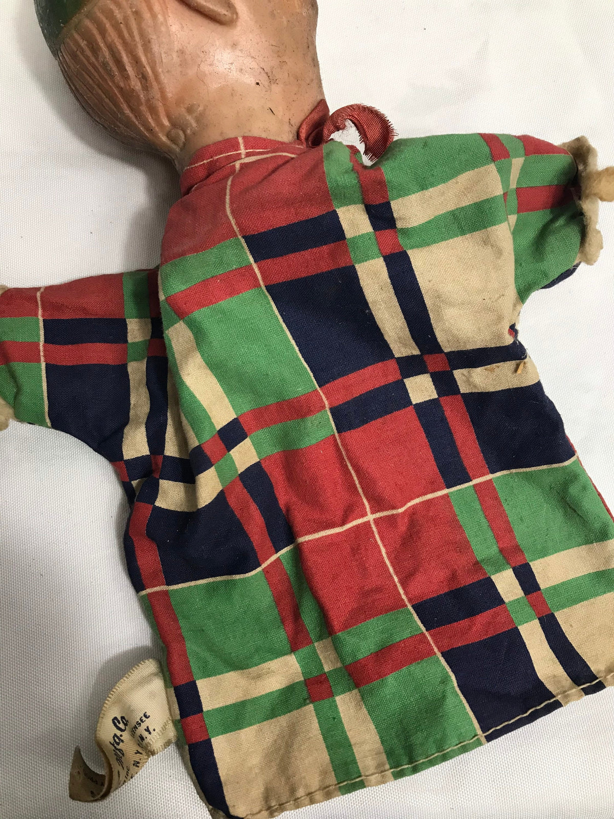 Vintage RARE Peter Pan Head Hand Puppet - Disney MFG Cloth Body Vinyl - Walt Disney Productions