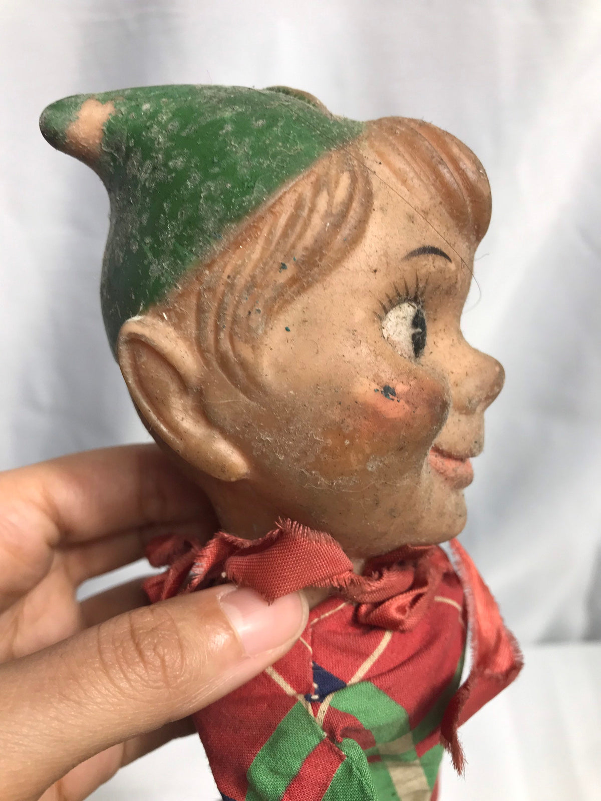 Vintage RARE Peter Pan Head Hand Puppet - Disney MFG Cloth Body Vinyl - Walt Disney Productions