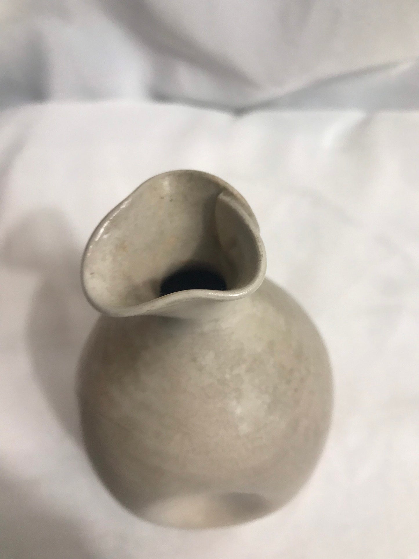 Vintage Beige Ceramic Flower Vase | Home Decor