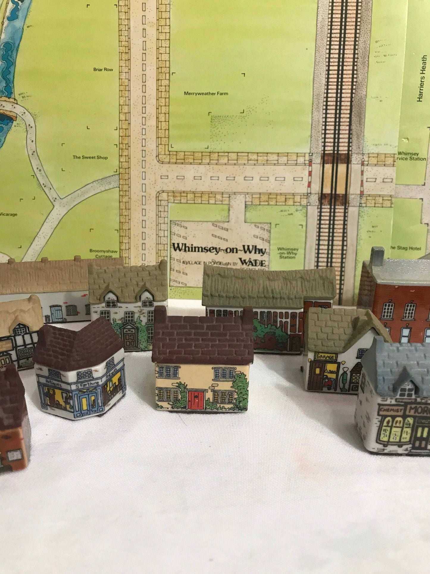 Vintage Whimsey-On-Why Porcelain Miniature Village By Wade Of England | Miniatures