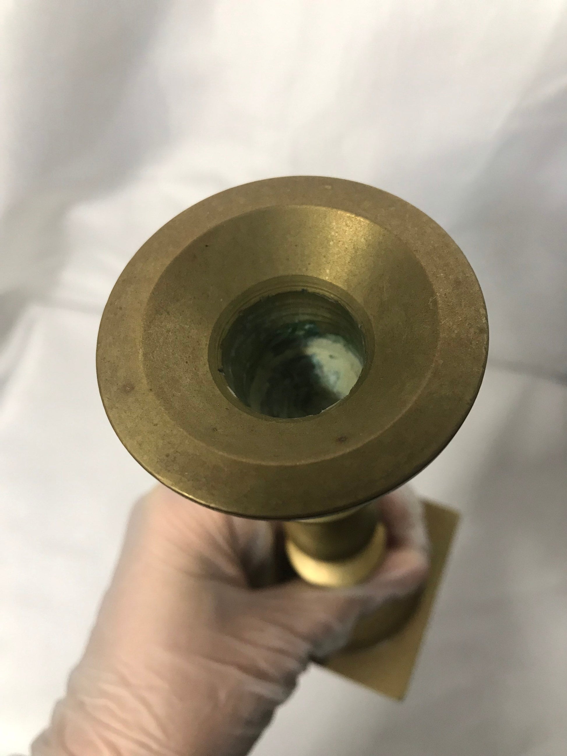 Vintage Brass Candlestick with Square Base | Home Decor