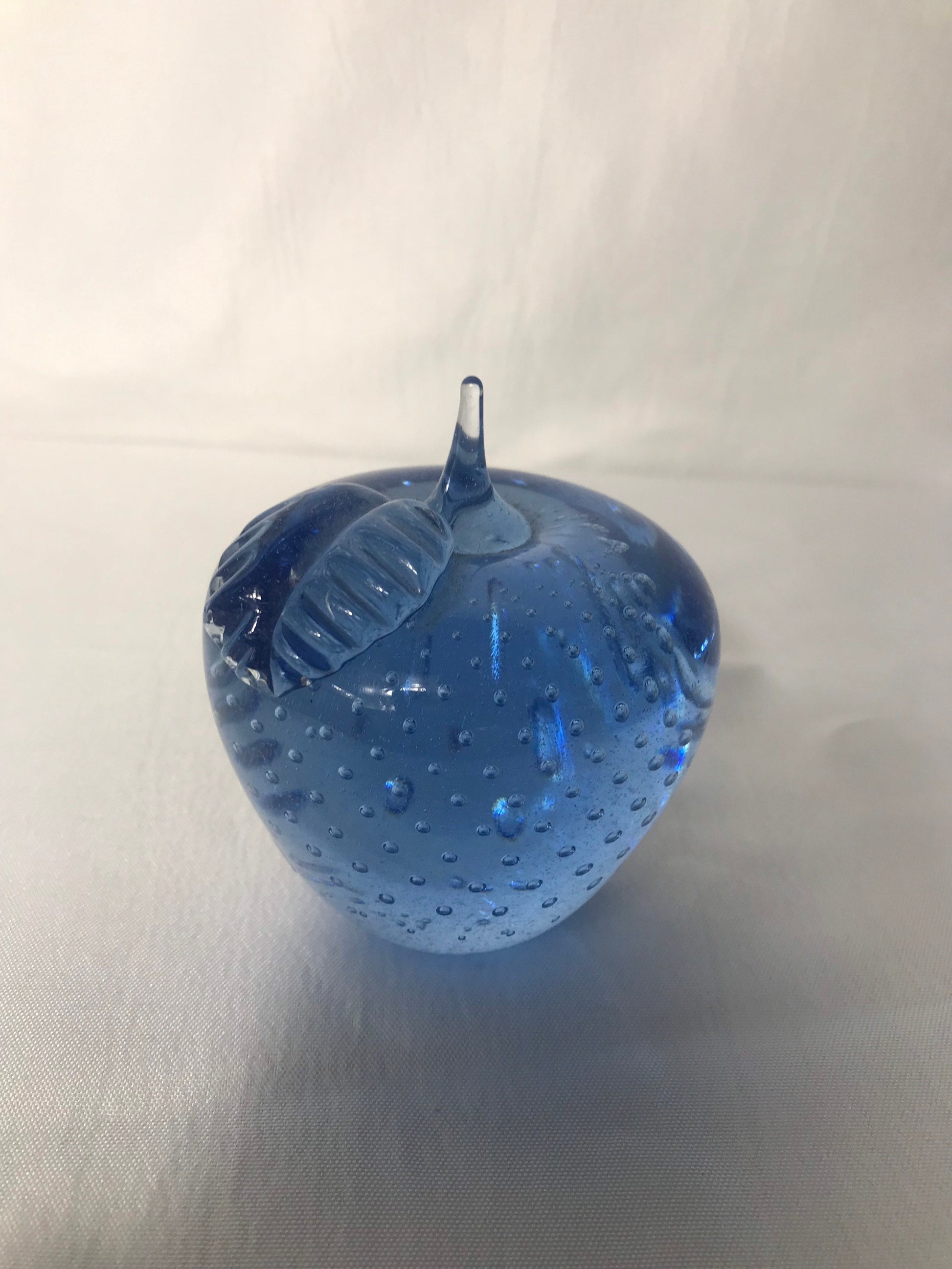 Vintage Wheaton Village Blue Apple Paperweight | Home Decor | Office Decor