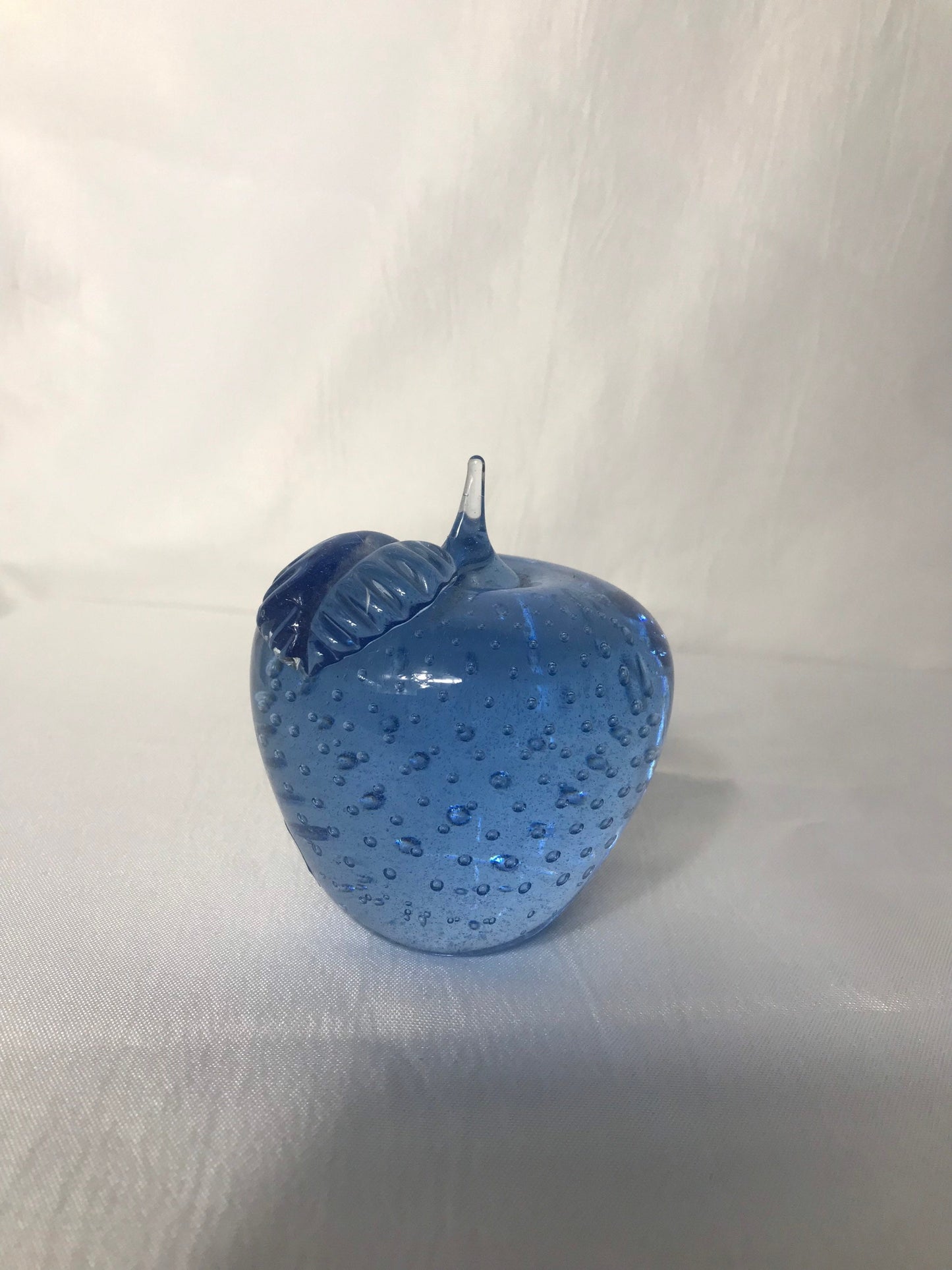 Vintage Wheaton Village Blue Apple Paperweight | Home Decor | Office Decor