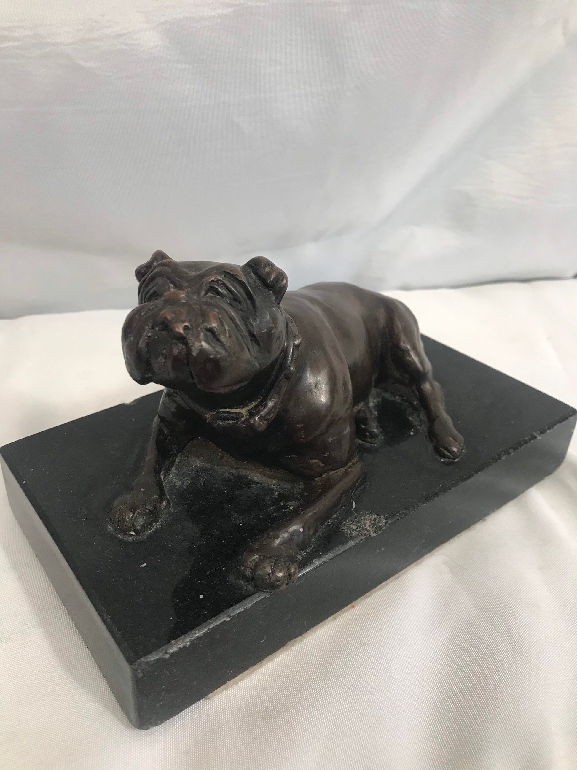 Vintage Bronze Bulldog Figurine | Home and Office Decor