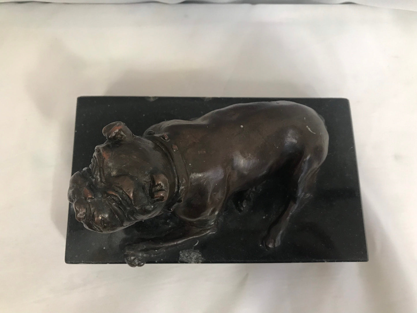 Vintage Bronze Bulldog Figurine | Home and Office Decor