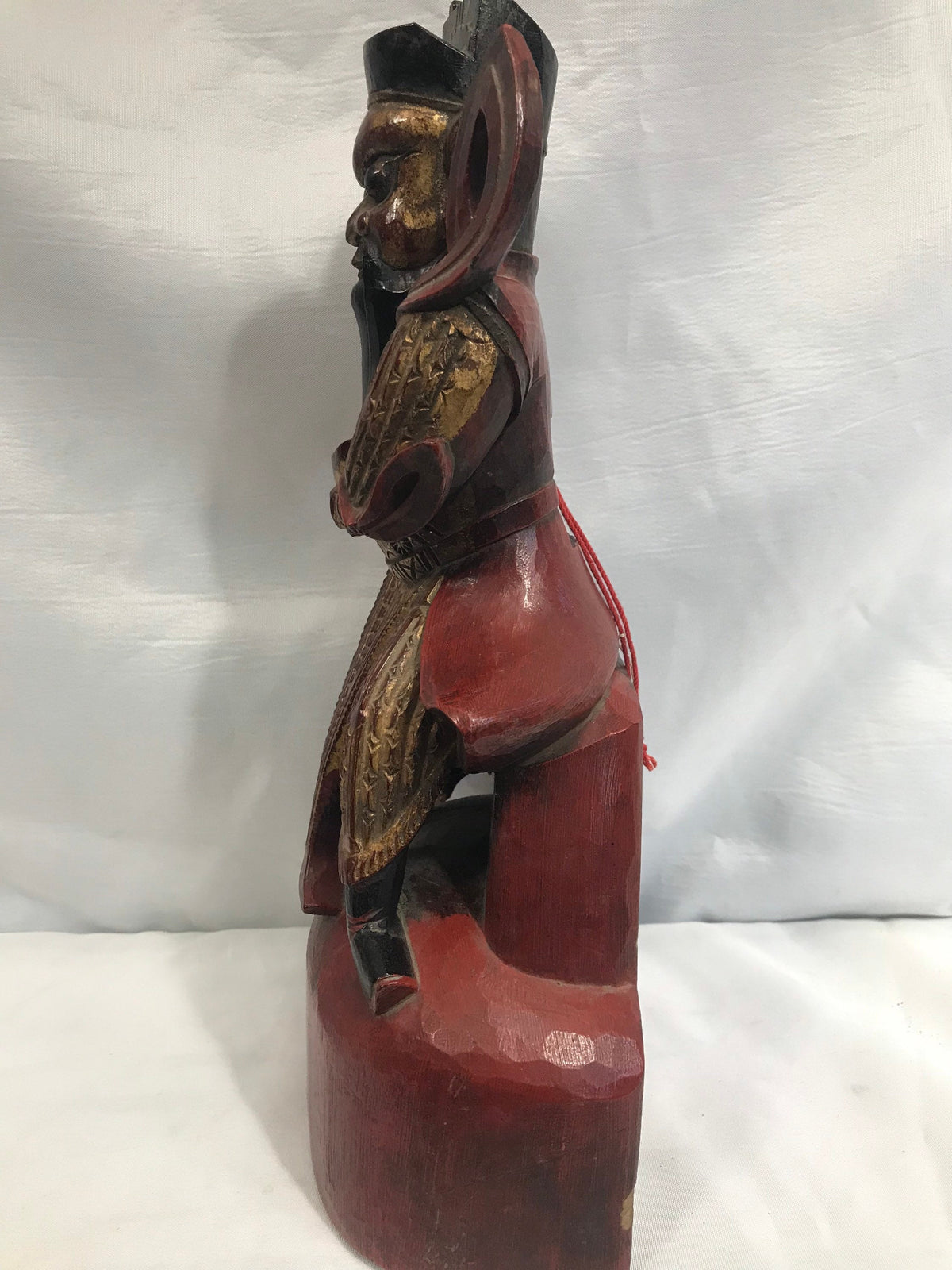 Vintage Wooden Sculpture of A Teak Warlord | Home Decor
