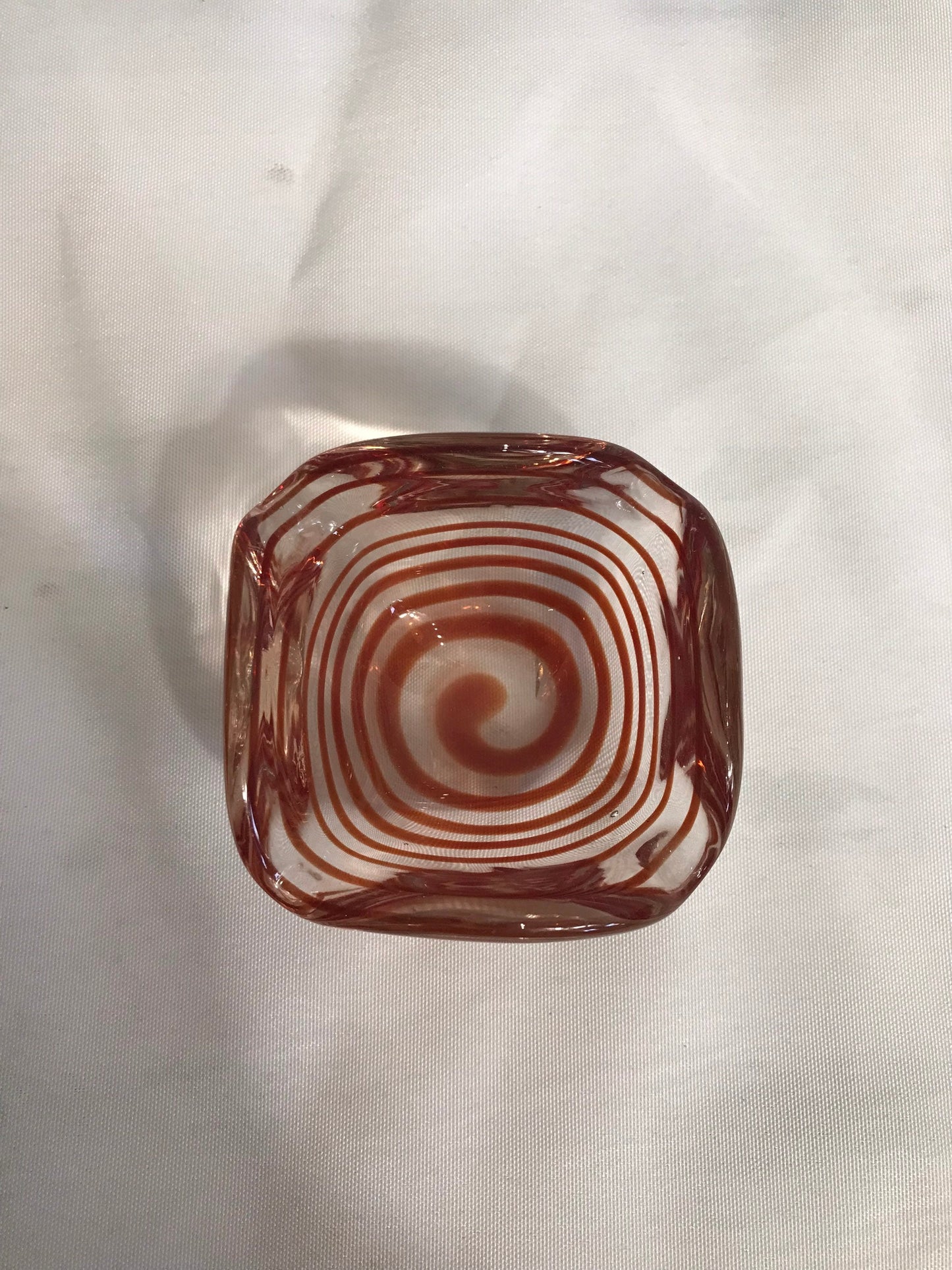 Vintage Auburn Swirl Murano Glass Dish | Home Decor