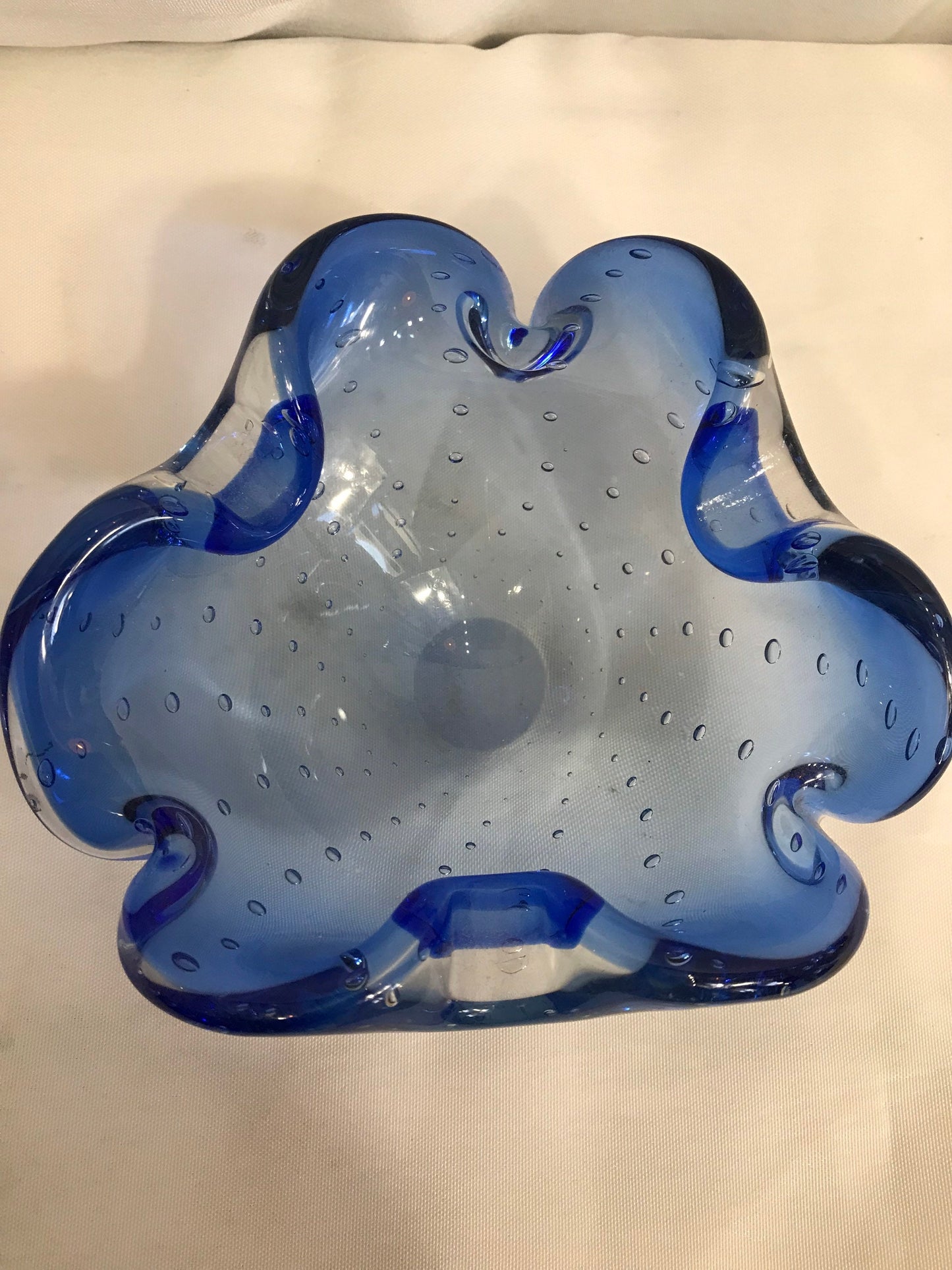 Vintage Clear Blue Murano Glass | Home Decor