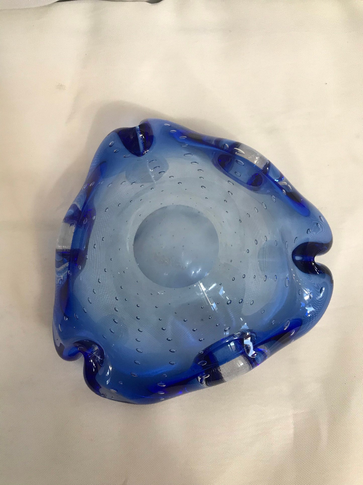 Vintage Clear Blue Murano Glass | Home Decor