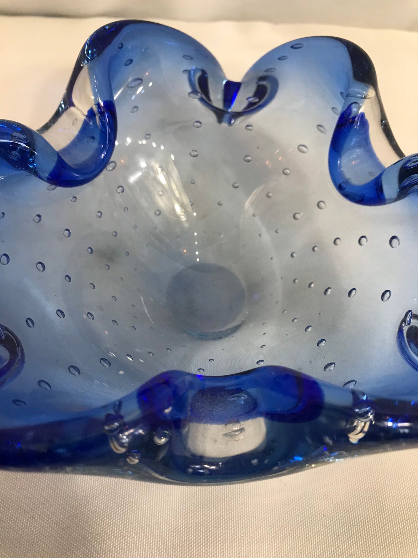 Vintage Clear Blue Murano Glass | Home Decor