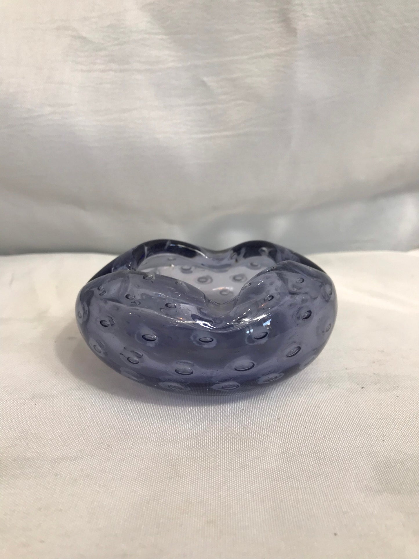 Vintage Blue Bubble Glass Murano Dish | Home Decor