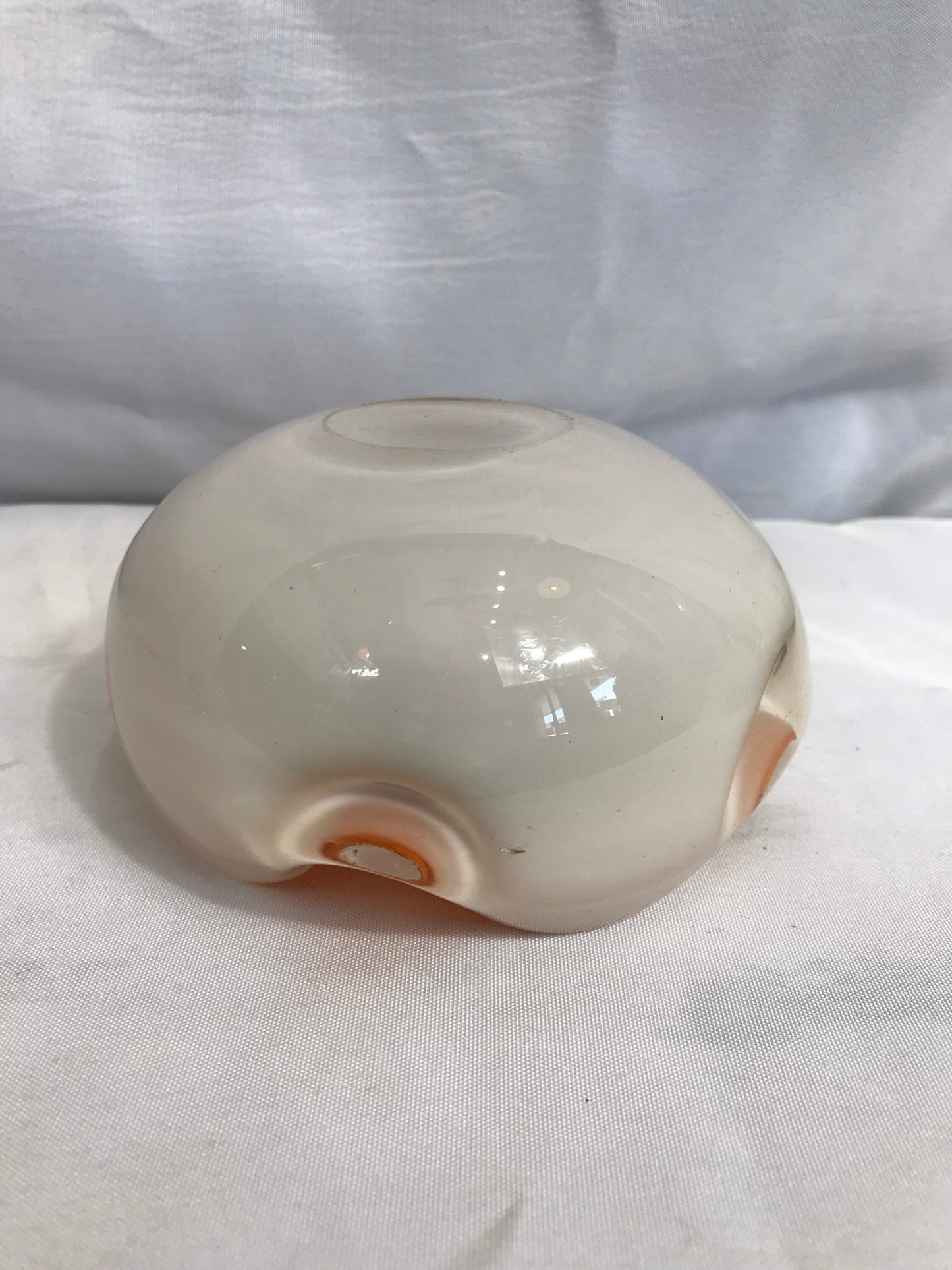 Vintage Orange and White Murano Glass Dish | Home Decor