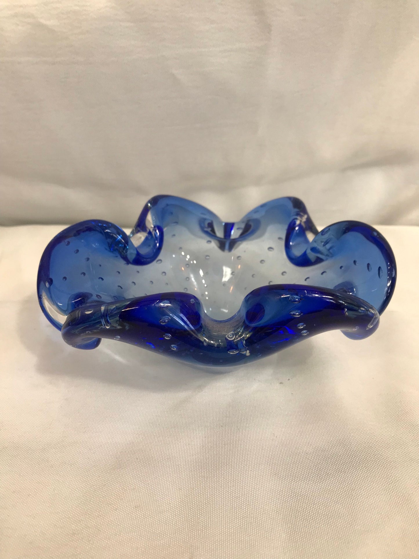 Vintage Clear Blue Murano Glass | Home Decor