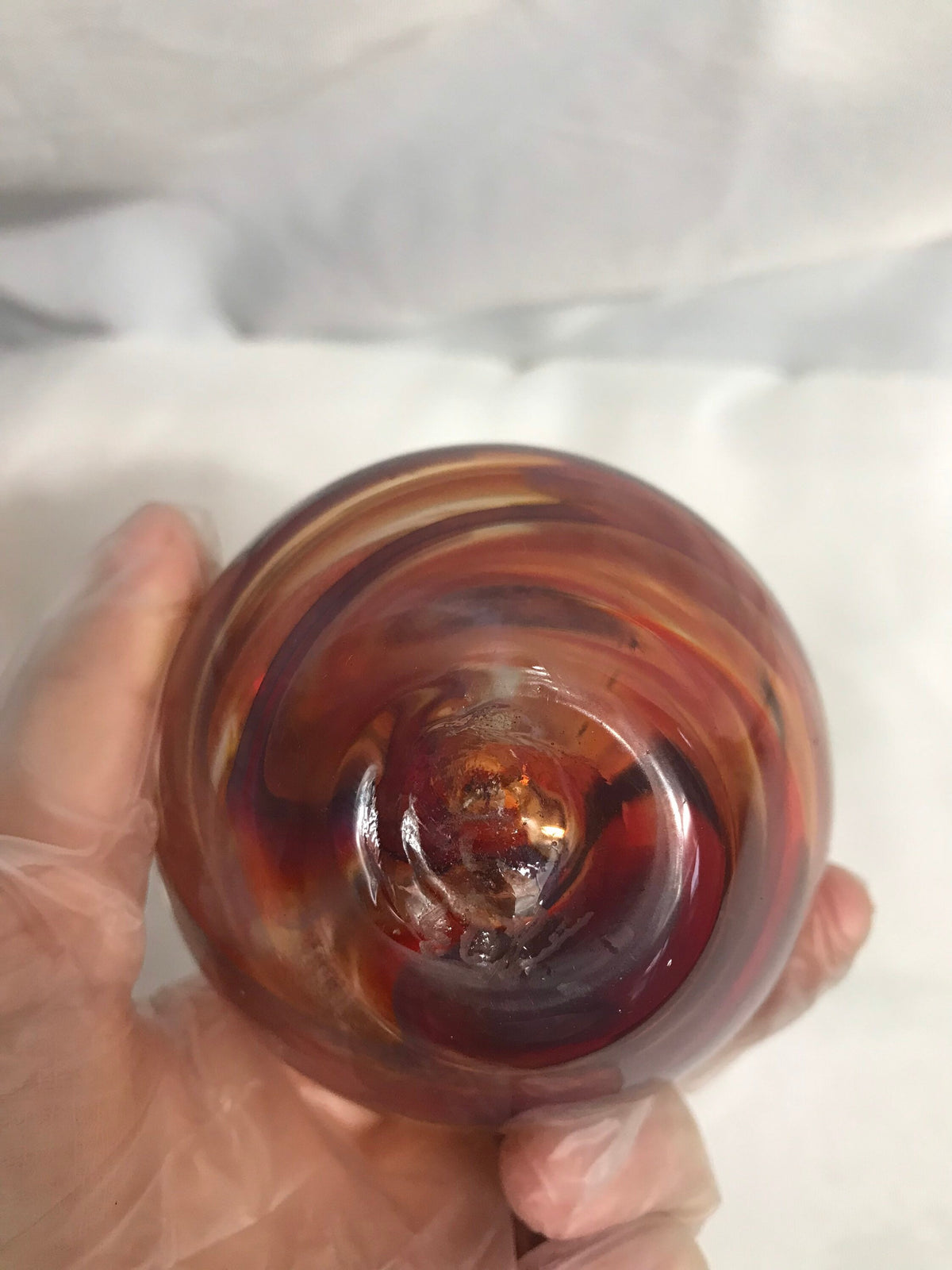 Vintage Red Swirl Glass Perfume Bottle | Vanity Storage