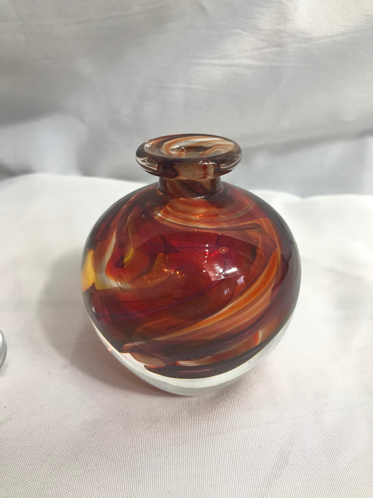 Vintage Red Swirl Glass Perfume Bottle | Vanity Storage