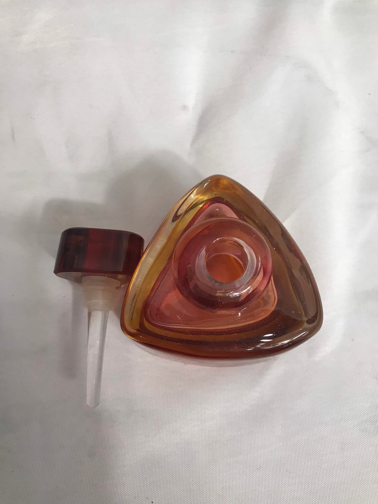 Vintage Red & Yellow Glass Perfume Bottle | Vanity Storage