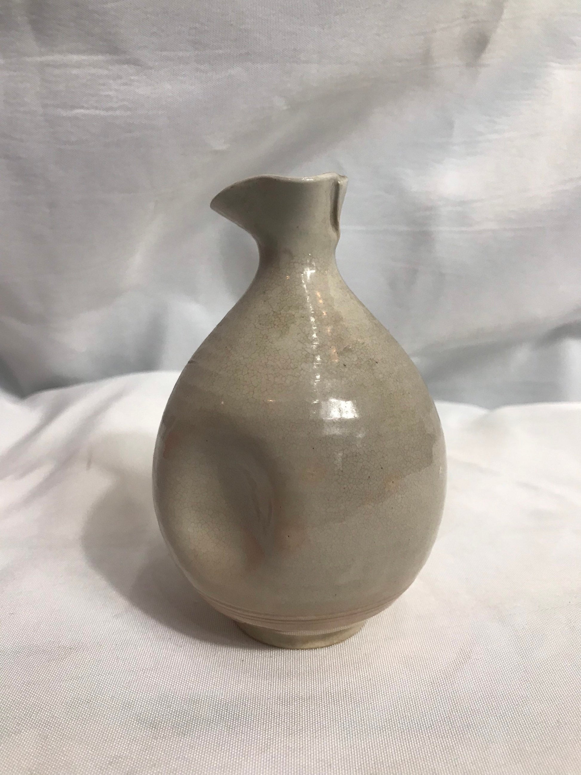 Vintage Beige Ceramic Flower Vase | Home Decor