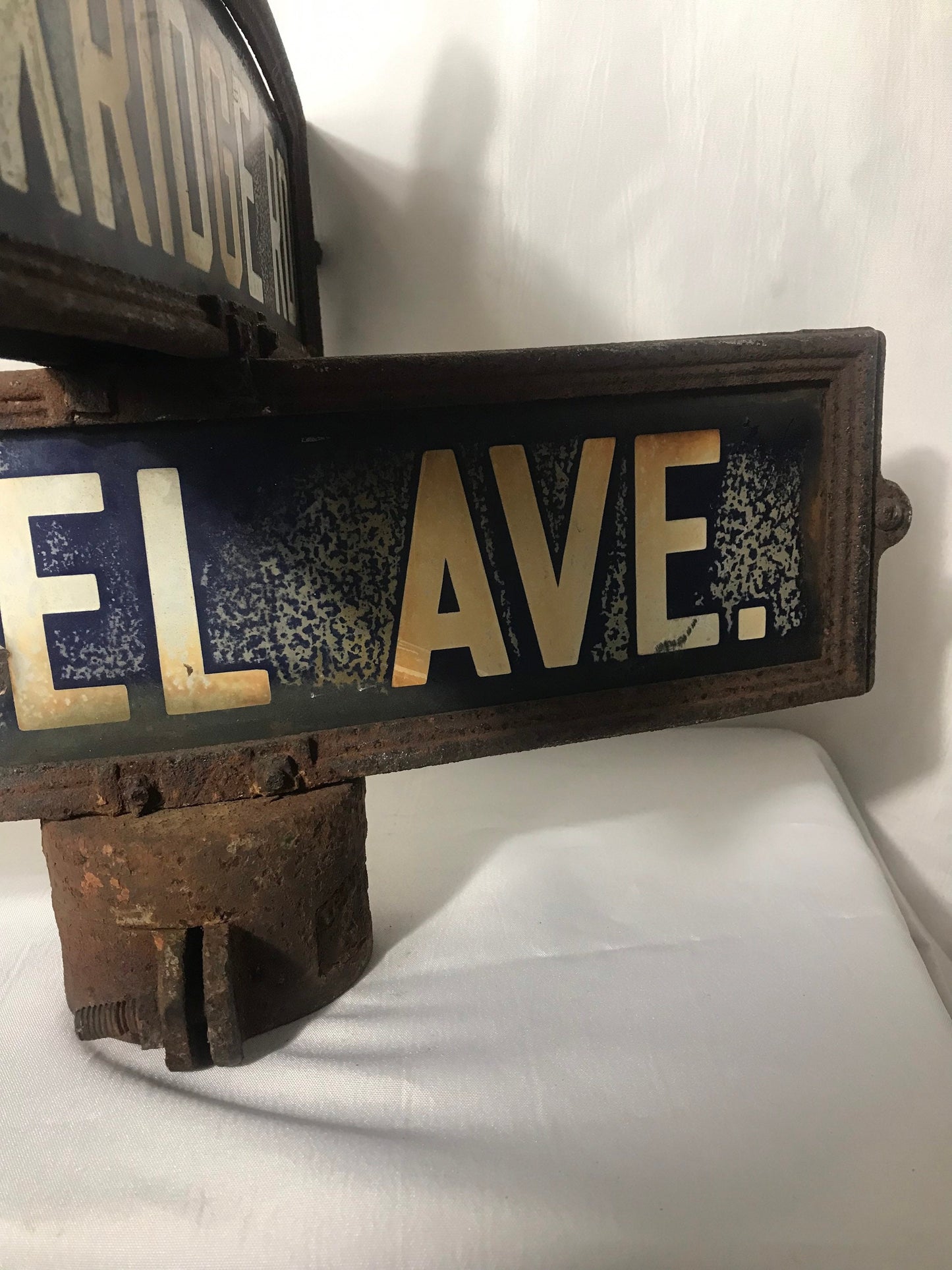 Vintage Porcelain Street Signs Oakridge Road and Hazel Ave, Retro Road Signs, Antique Home Decor, Collector's Item