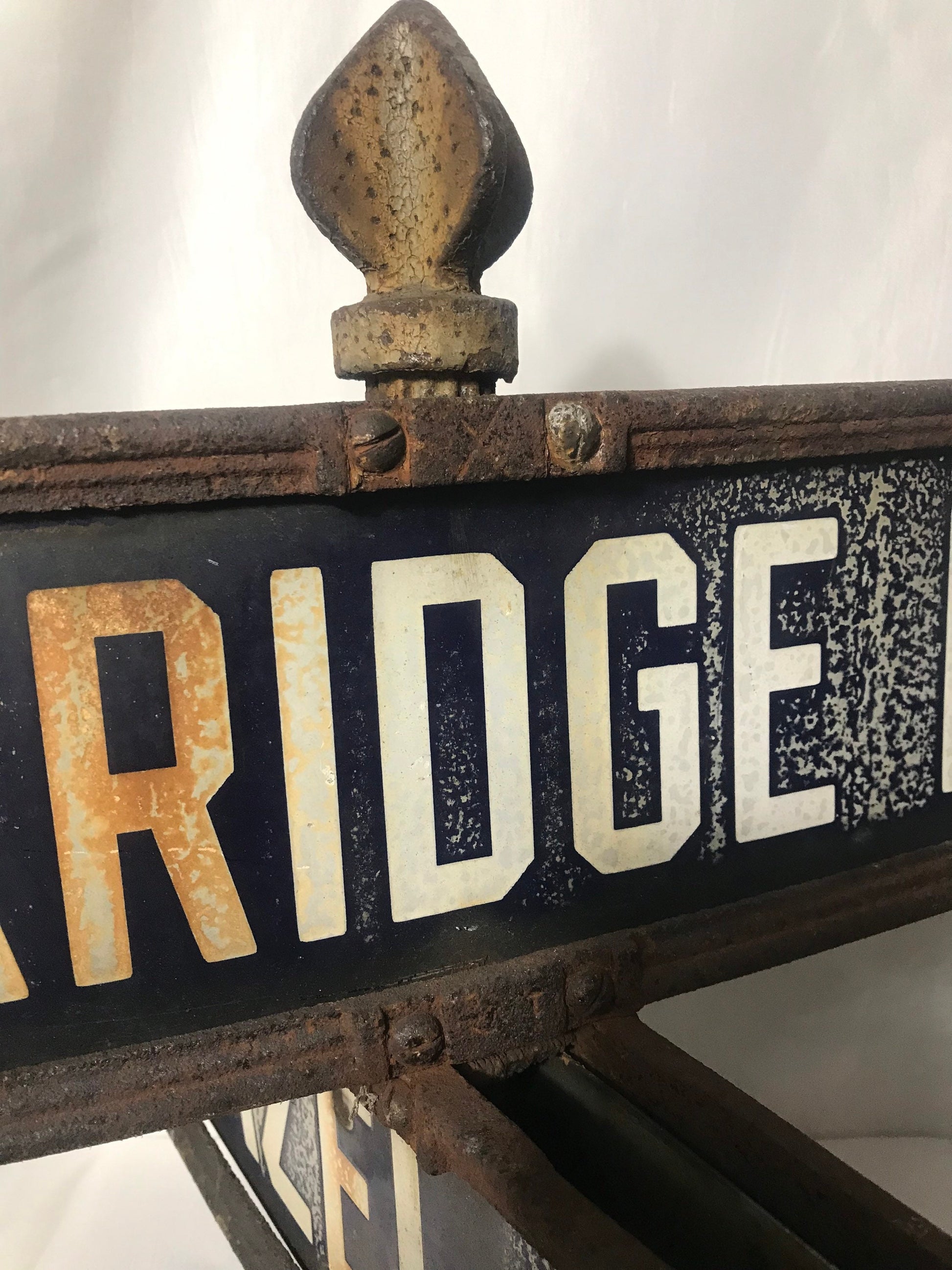 Vintage Porcelain Street Signs Oakridge Road and Hazel Ave, Retro Road Signs, Antique Home Decor, Collector's Item