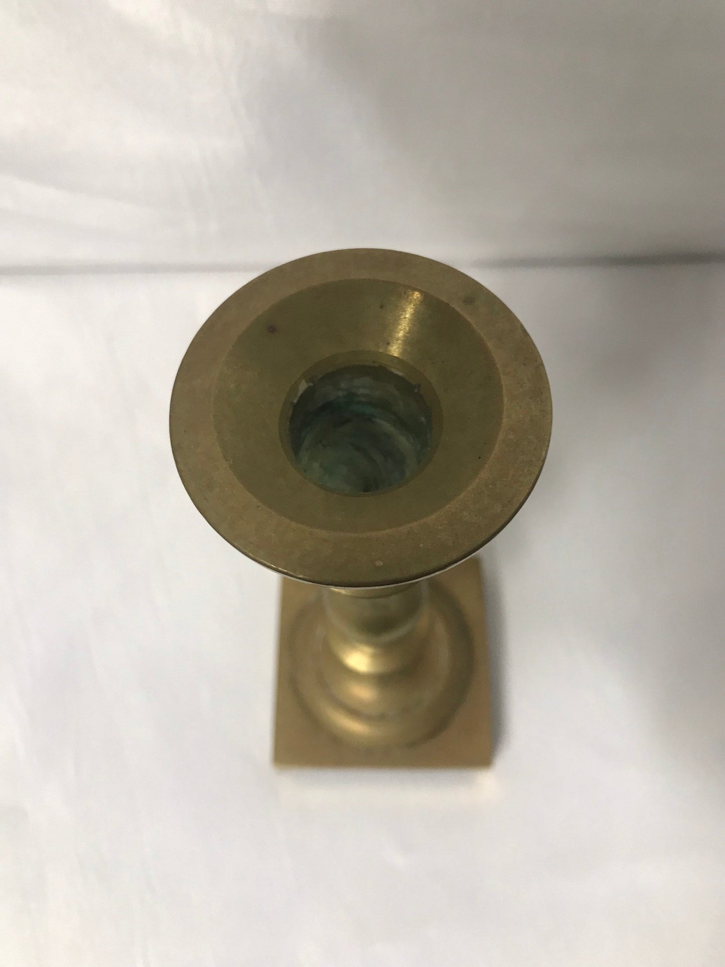 Vintage Brass Candlestick with Square Base | Home Decor