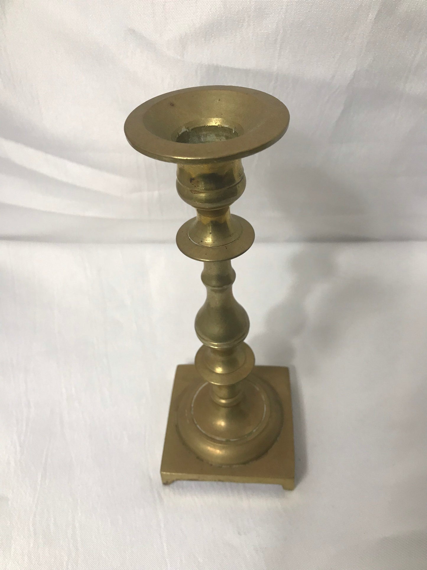 Vintage Brass Candlestick with Square Base | Home Decor