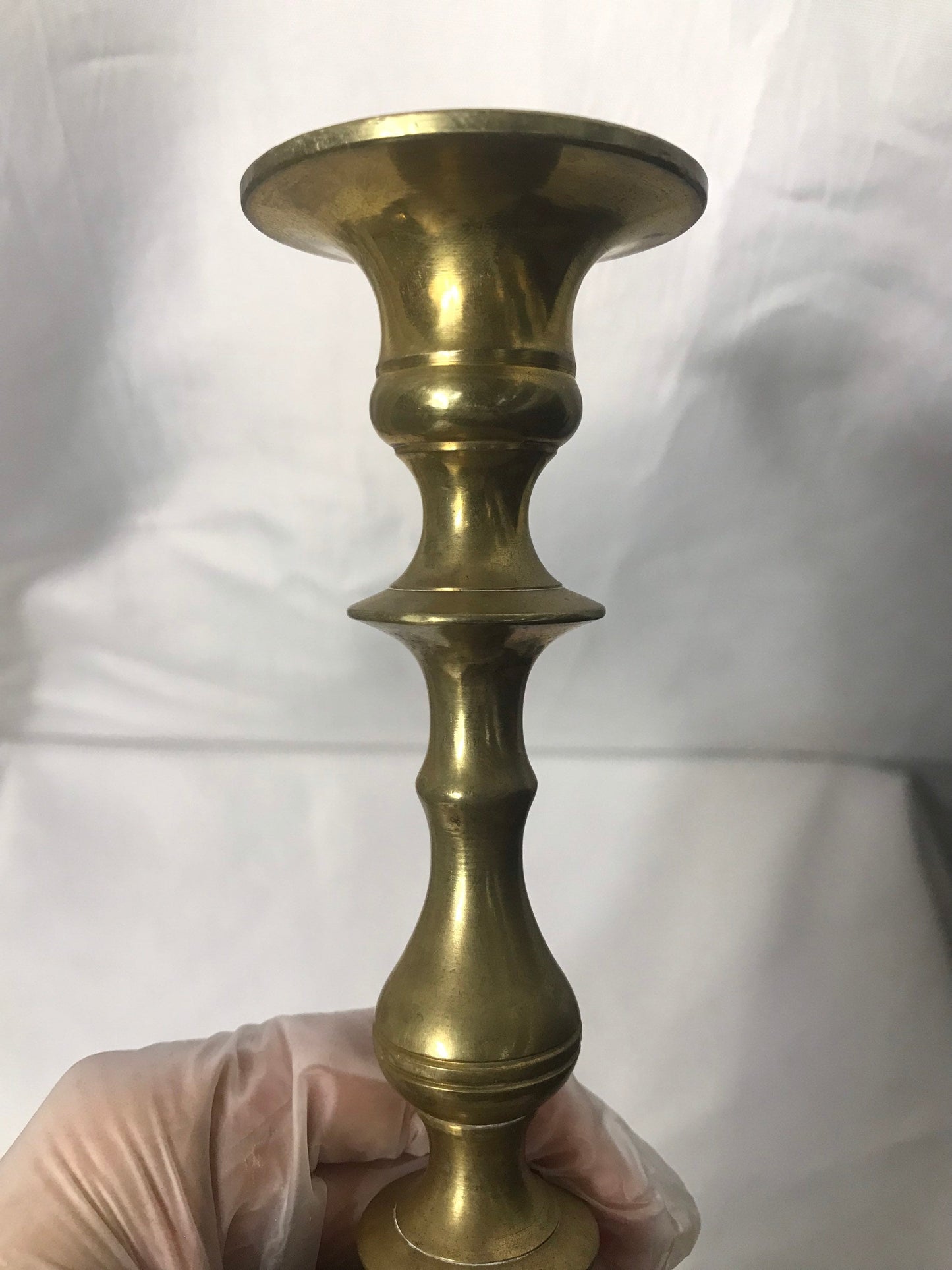 Vintage Brass Candlestick with Square Base | Home Decor